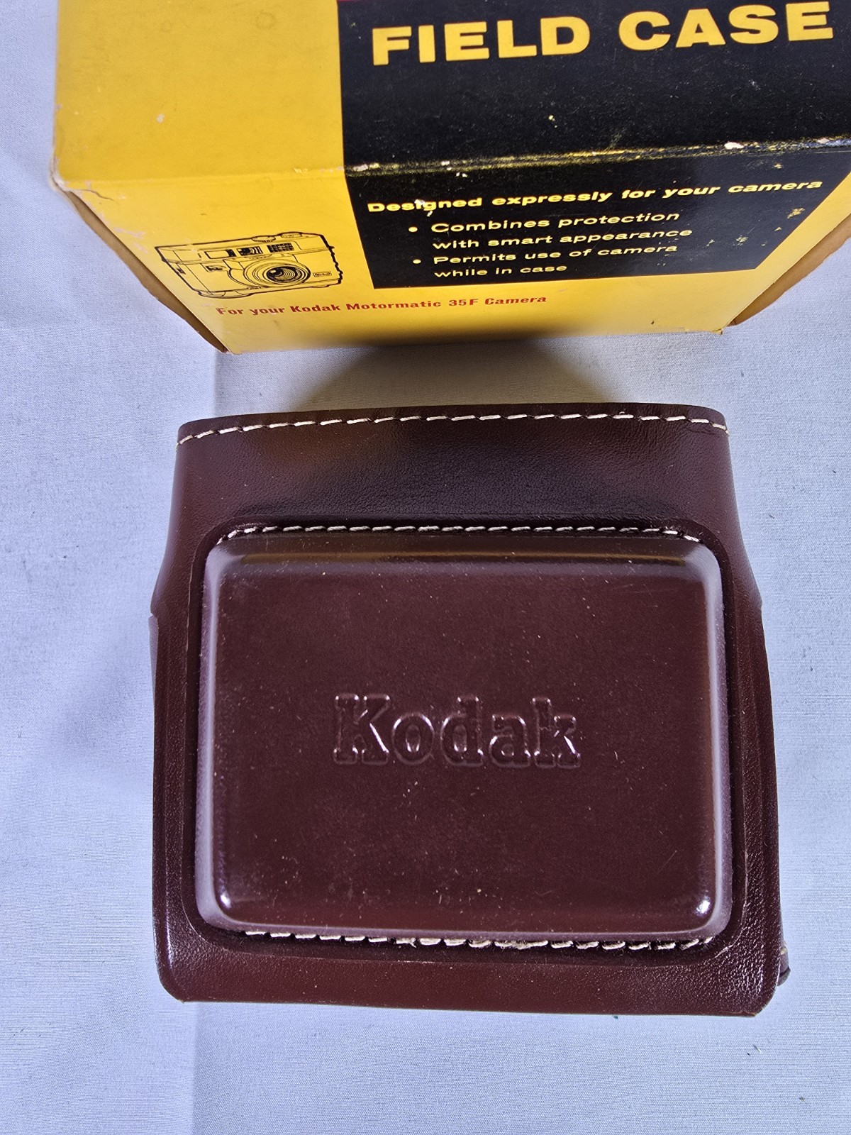 KODAK MOTORMATIC 35 CAMERA HARD LEATHER FIELD CASE VINTAGE NOS NEW!