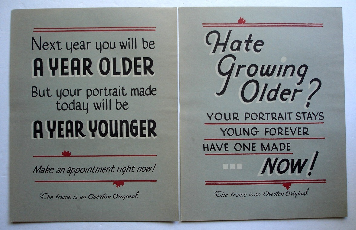 Set of 5 VTG Overton Original 11×14 Display Cards for the Portrait Photographer