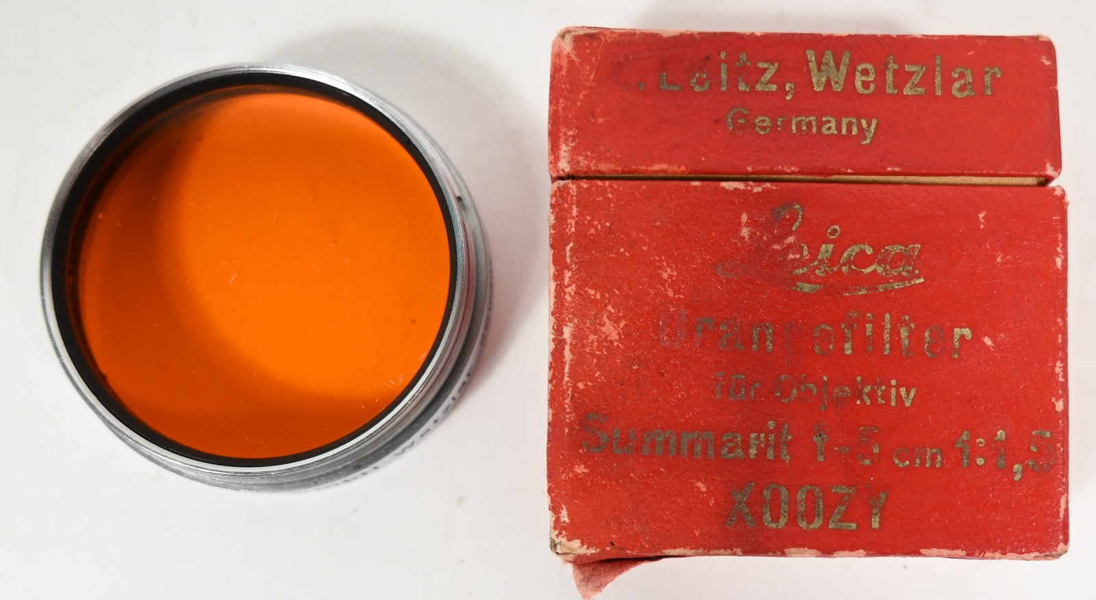 Vintage E. Leitz Wetzlar Leica XOOZY Orange Filter for 50mm f/1.5 Summarit Lens