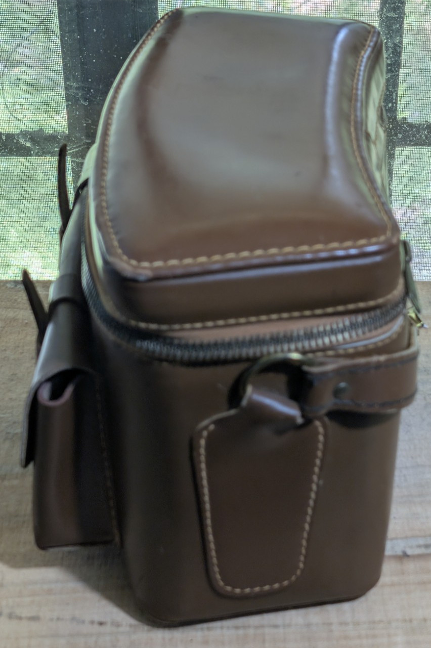 Vintage Coast Brown Leather Camera Bag Dual Buckle Closure Shoulder Strap Case