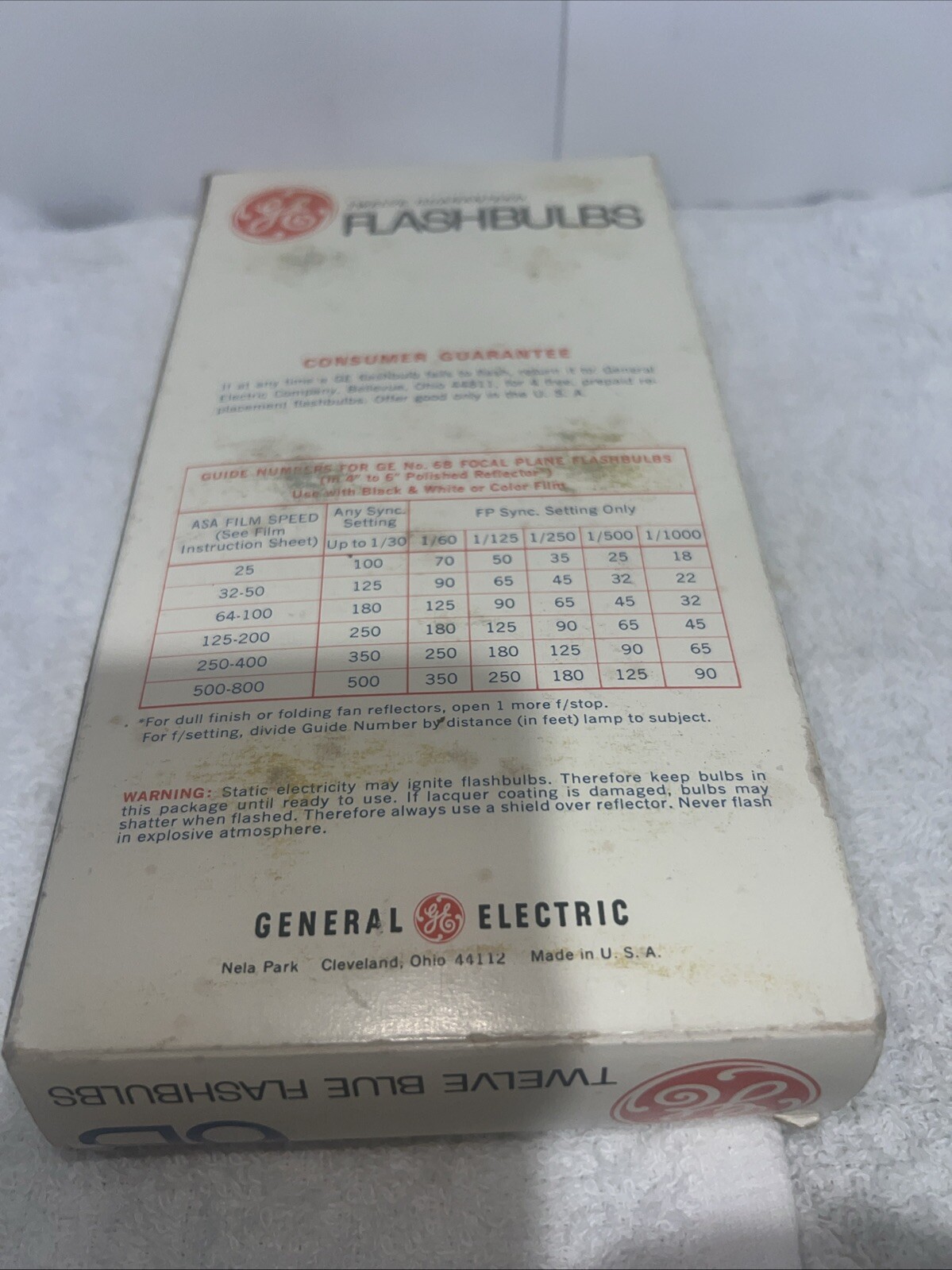 Vintage GE Flashbulbs #6B General Electric Qty 12 bulbs in the box