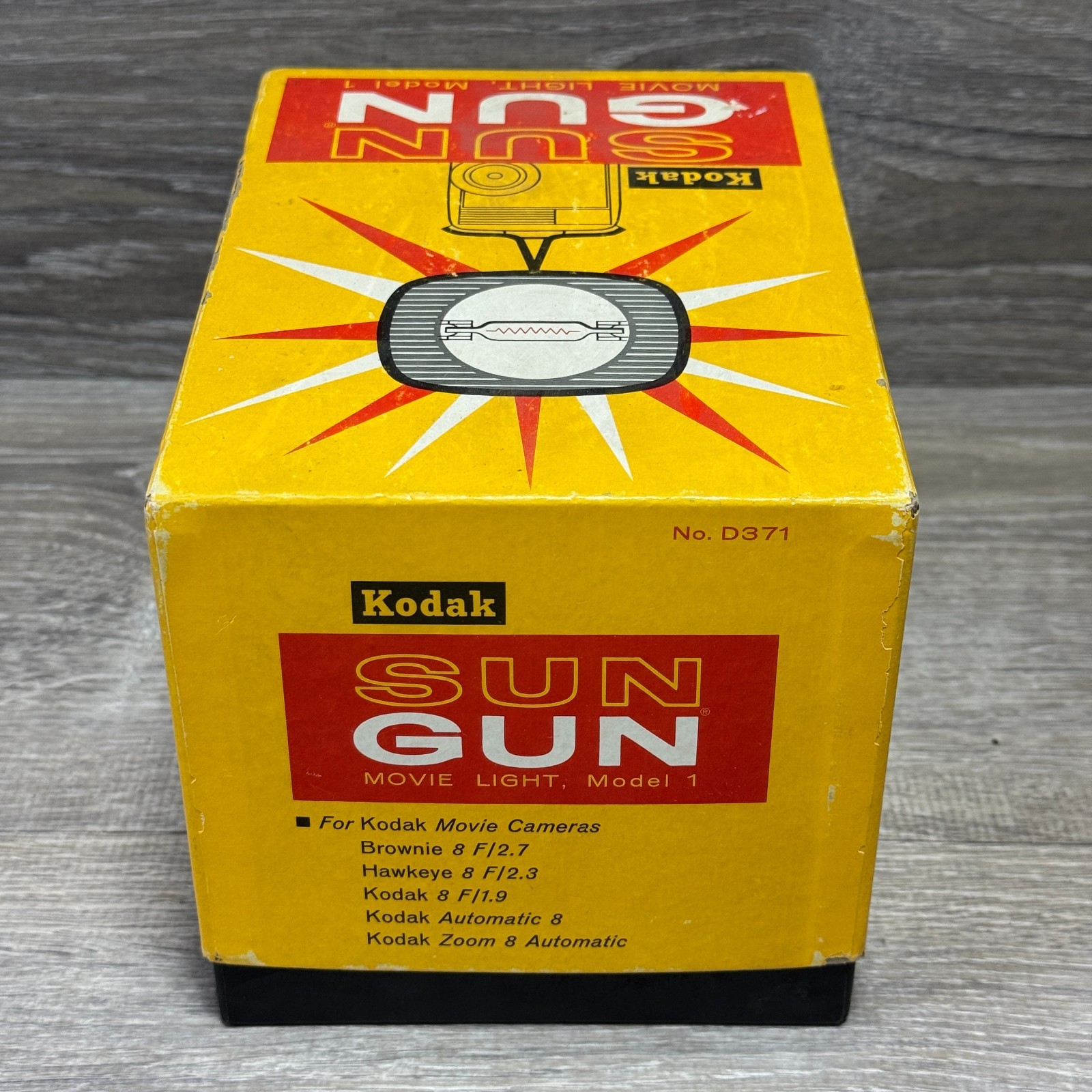 Vintage Kodak Sun Gun Movie Light Model 1 #D371 w/ Box for Brownie & Hawkeye 8mm