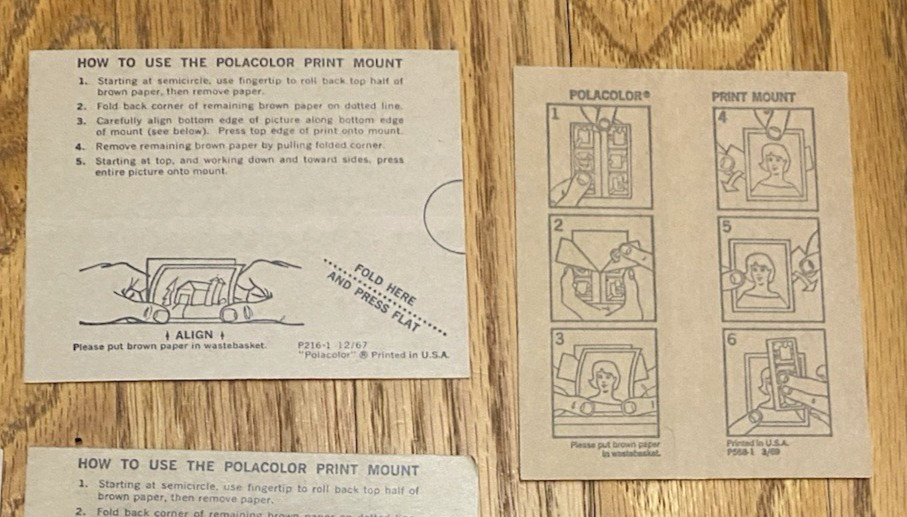 Vintage Polaroid Land Camera Polacolor Print Mount Photo Backs 1967 Lot 16 NOS
