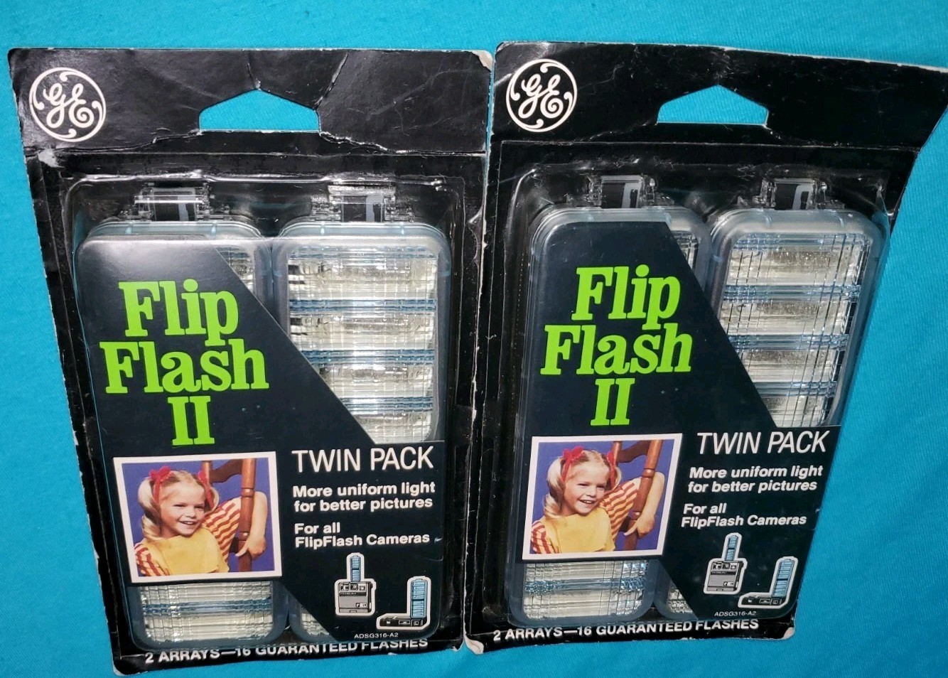 Vintage GE Flip Flash II 2 Twin Pack Flash Packs for FlipFlash Cameras NOS 3 Pks