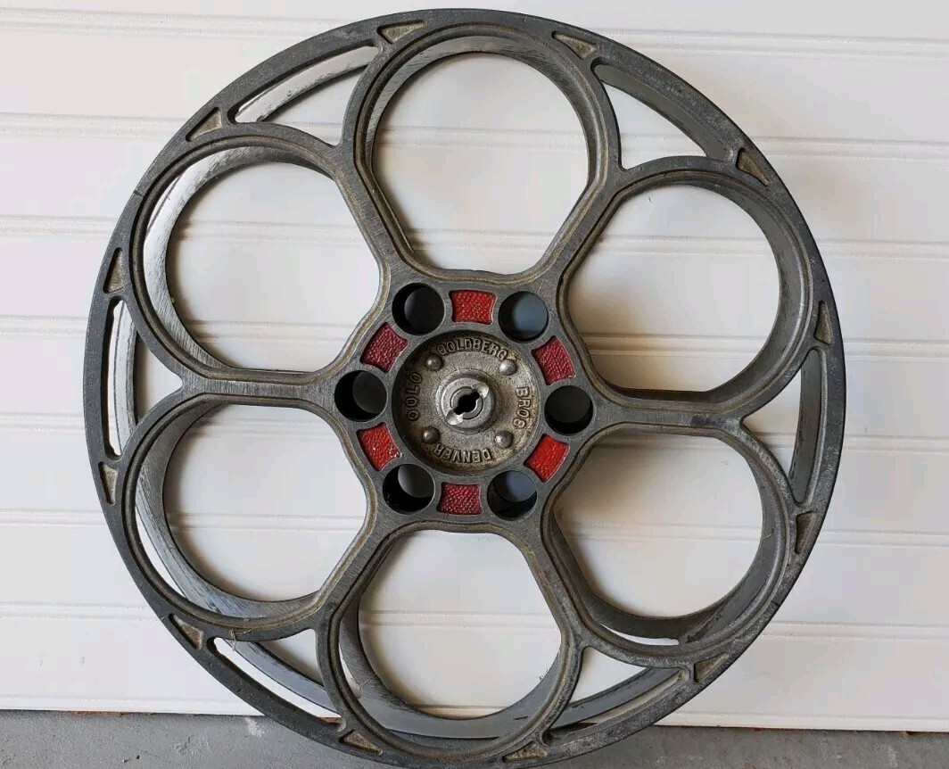 Vintage Goldberg Bros 14.5” 35mm Aluminum 6 Hole Film Reel