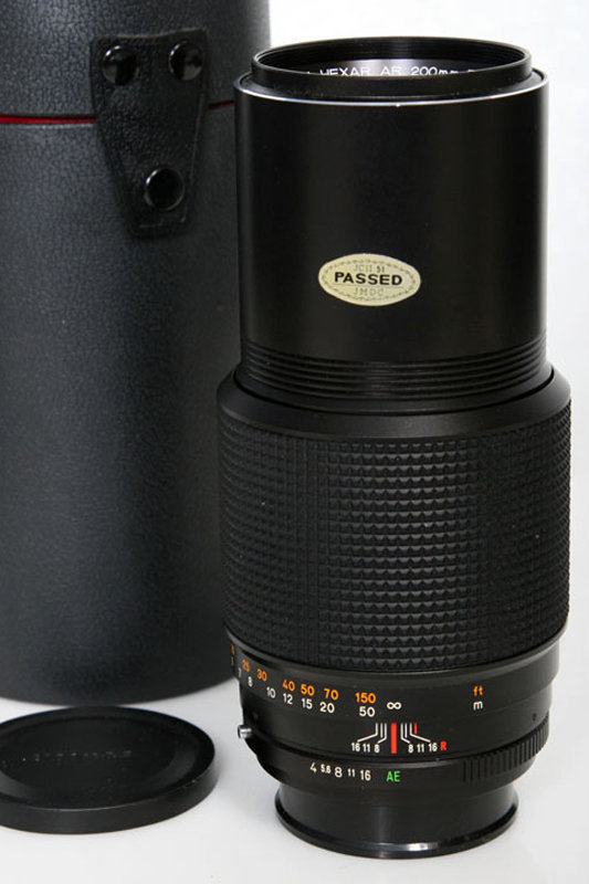 Konica Hexar AR 200mm f4 Telephoto Lens * Clean