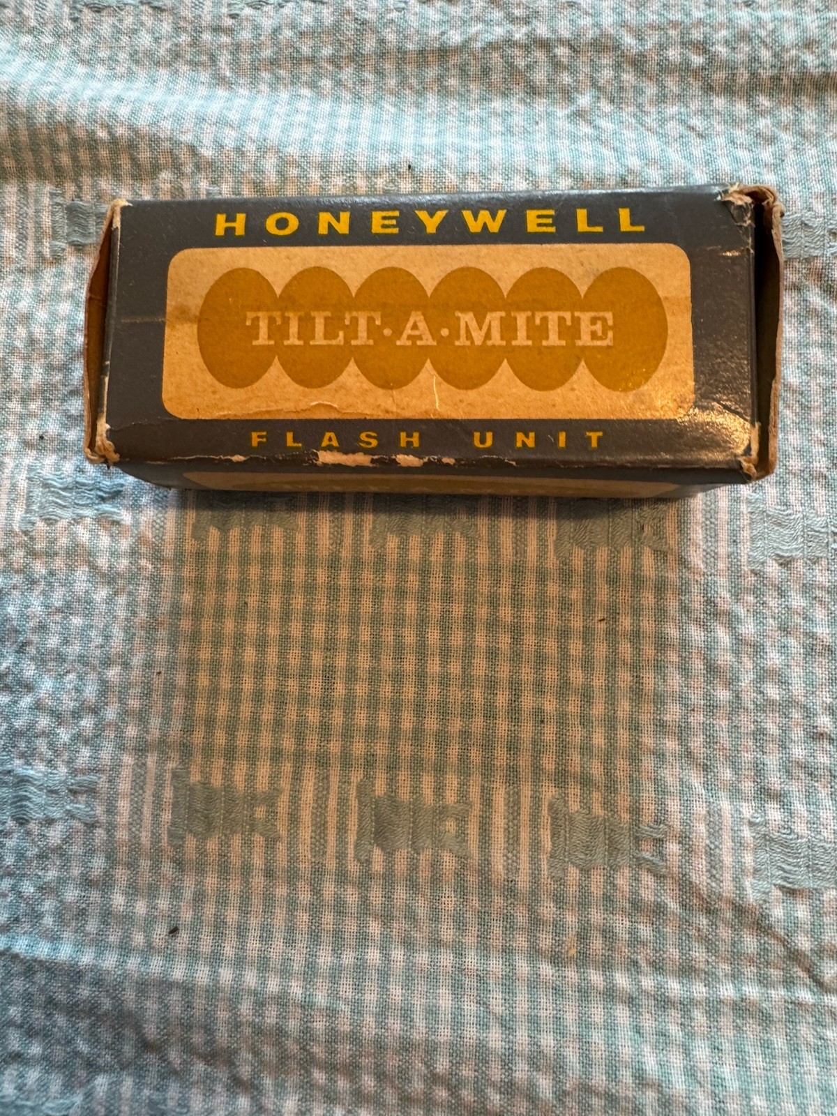 Vintage Honeywell Tilt-A-Mite Flash Unit Box Case Instructions Japan Fan Style