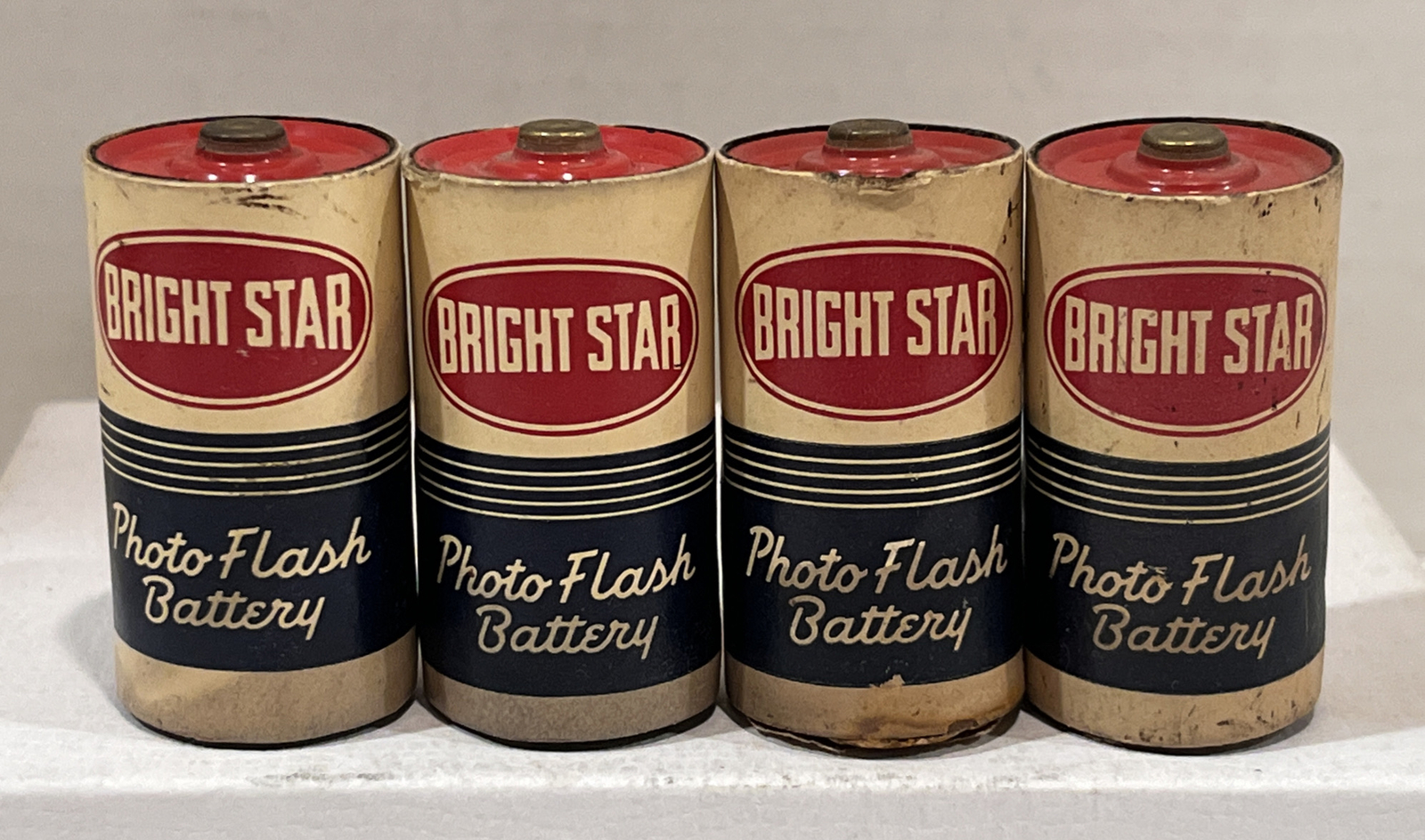 Vintage 1954 Bright Star Photo Flash Battery Lot of 4 No. 11p Size C