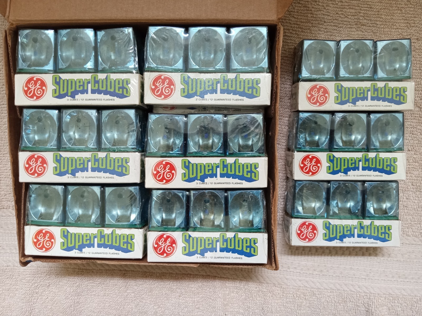 Vintage 45 GE SuperCubes 15/3 Cube Packs Original Packaging NOS Bundle