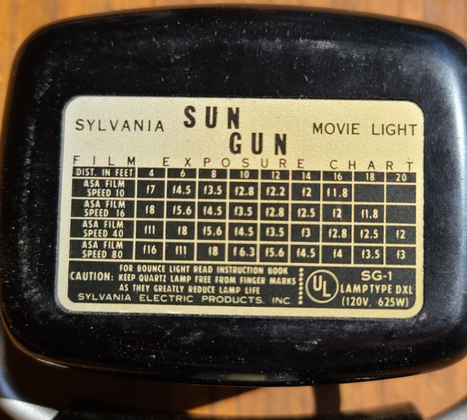 Sylvania Sun Gun SG-1 Movie Light with Original Leather Carry Case