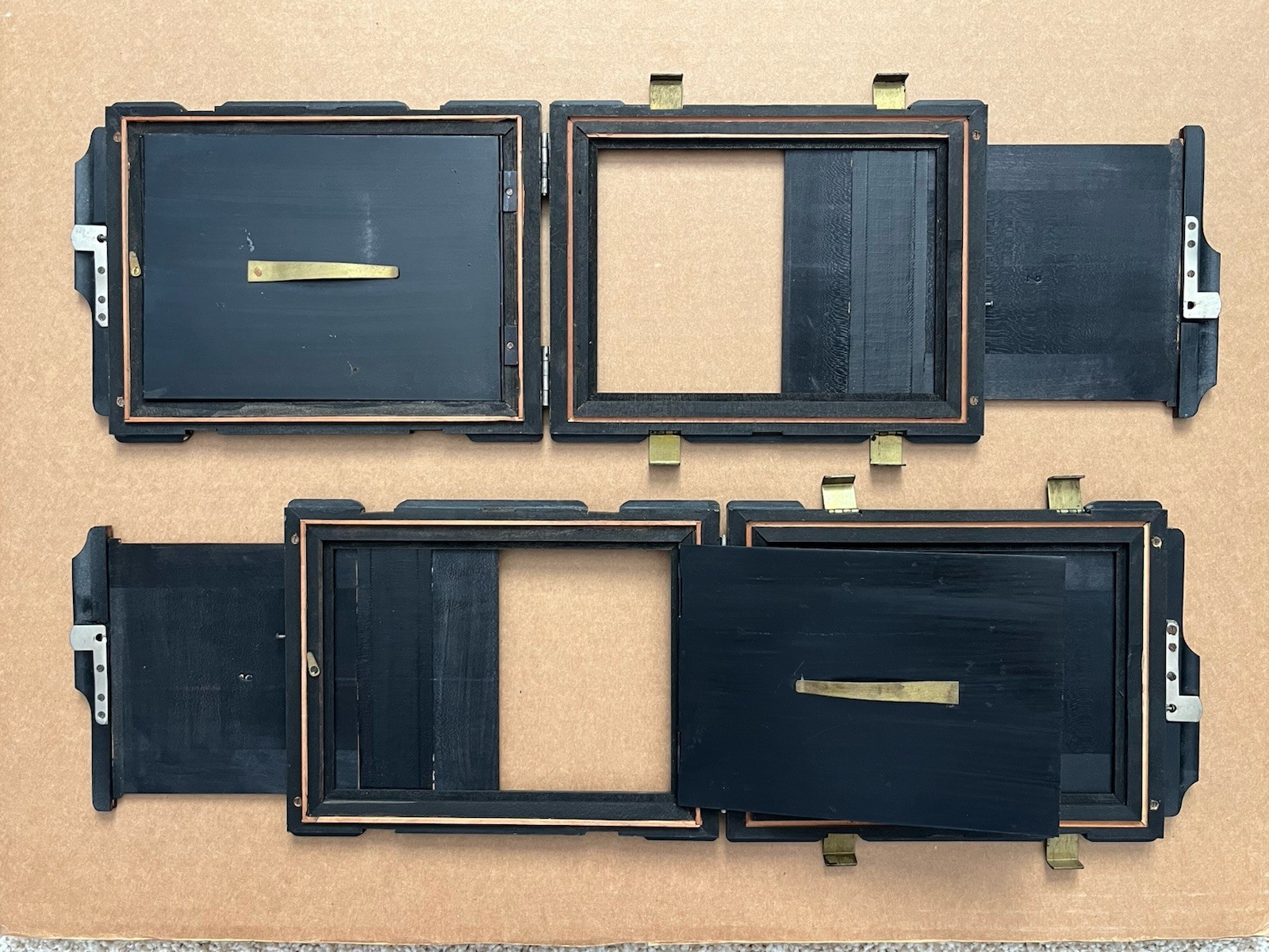Two Black Vintage Wooden Film Plate Holder