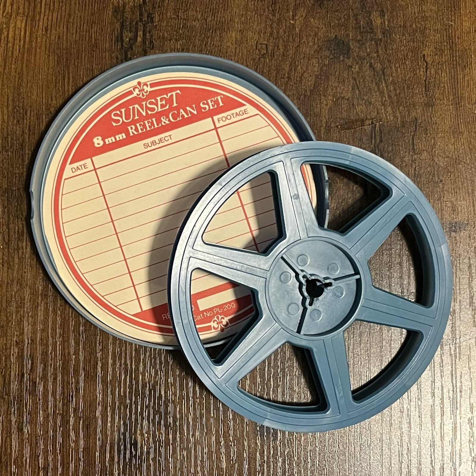 Vintage Sunset 8mm 400 ft Plastic Movie Film Reel & Container Canister Case