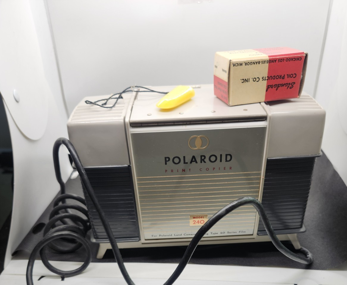 1950s Vintage Polaroid Print Copier 240 Original Box & Manual Powers On USA Made