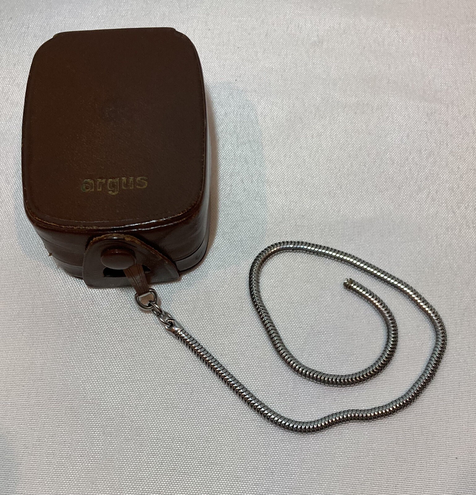 Argus L3 Light Meter Leather Case and Chain Vintage Working Photography