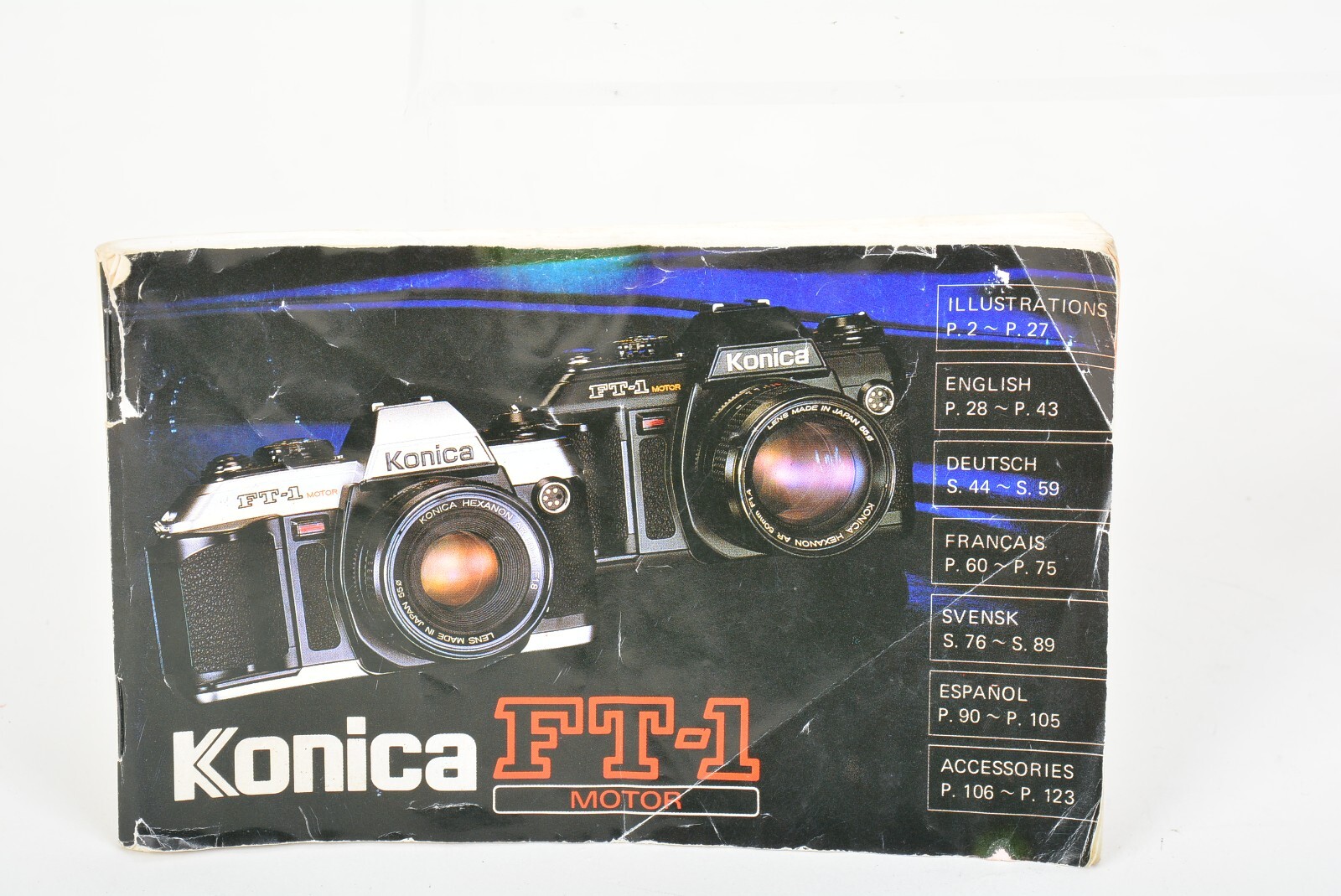 Original Konica FT-1 Motor Manual – Multi-language, plus Accessories Section