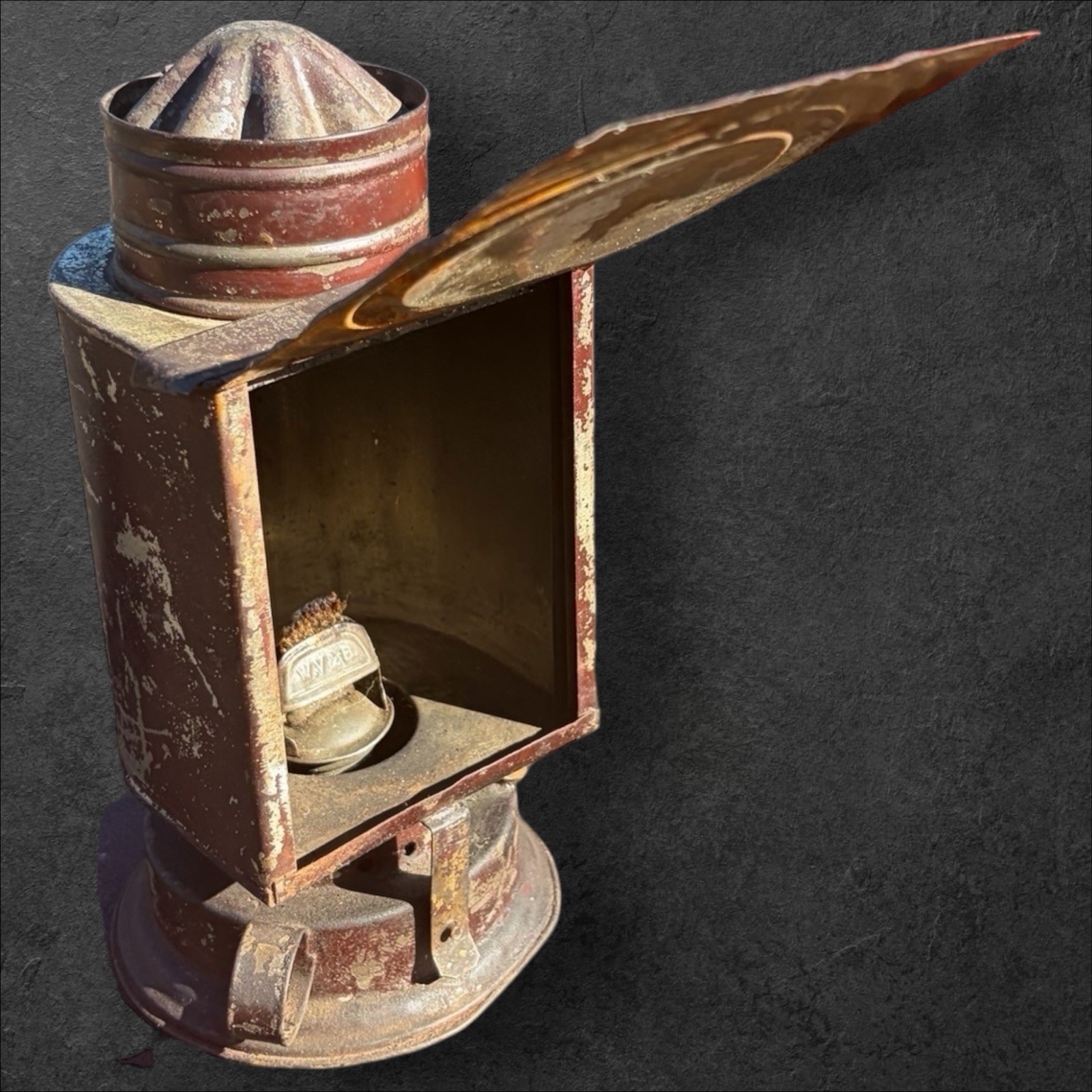 Antique Kodak No 1 Darkroom Kerosene Lamp Early Photo Developing Light Box #1