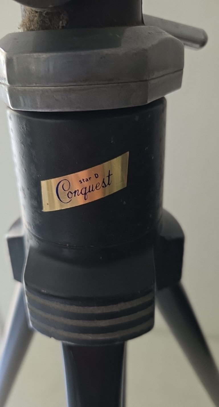 * Vintage Star D DAVIDSON Conquest Tripod Deco Style black and chrome retro noir