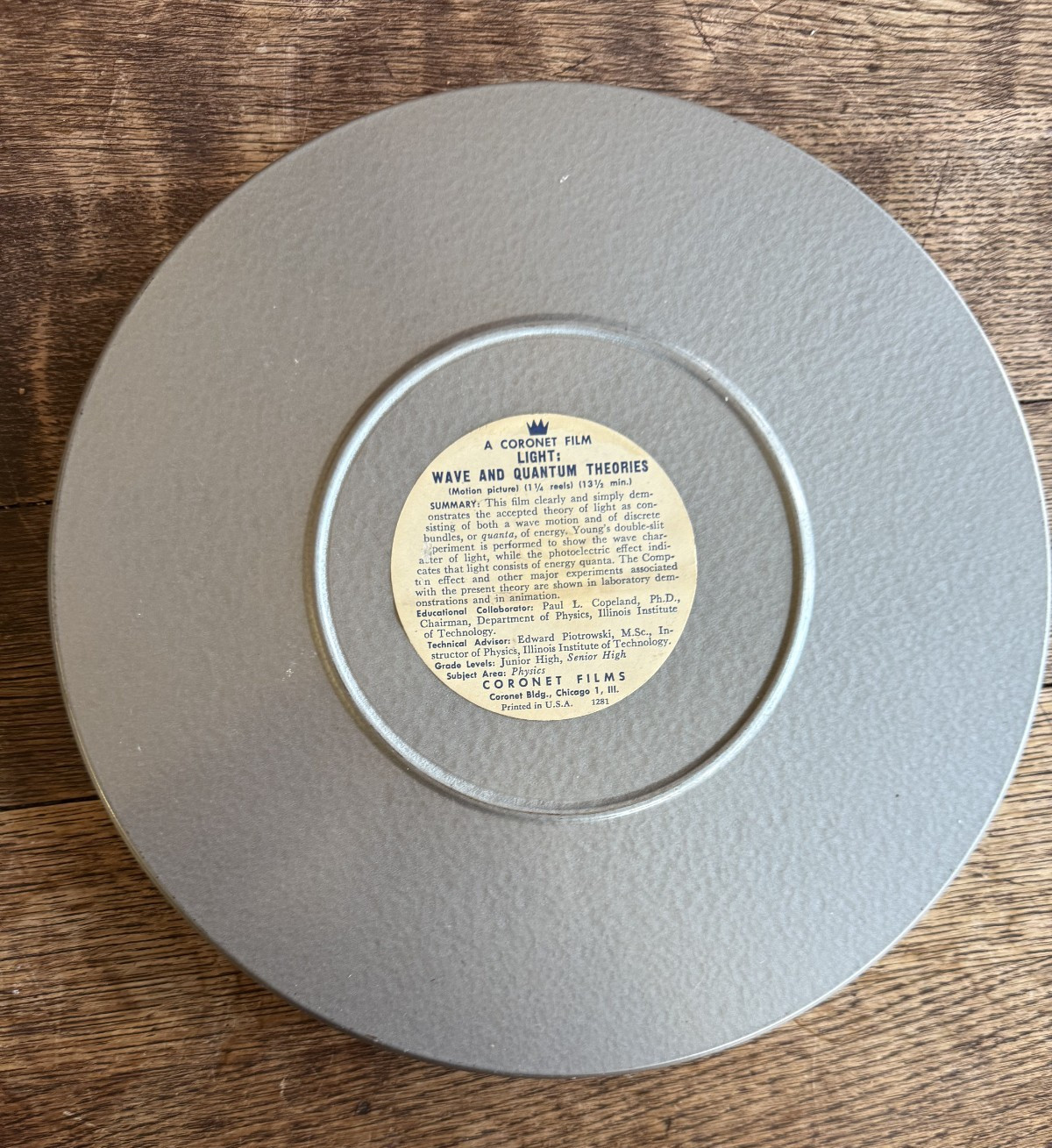 Vtg 1940’s / 50’s Coronet Film Light : Wave and Quantum Theories Reel to Reel