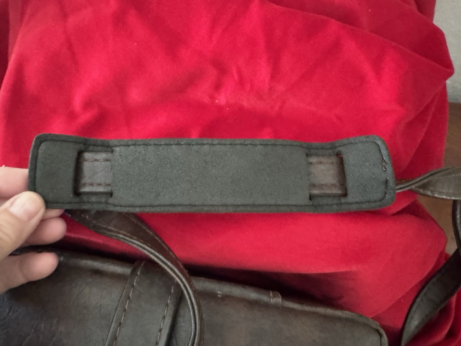 Vintage Camera Case w Film Compartment Hard Body Shoulder Strap Brown Vinyl