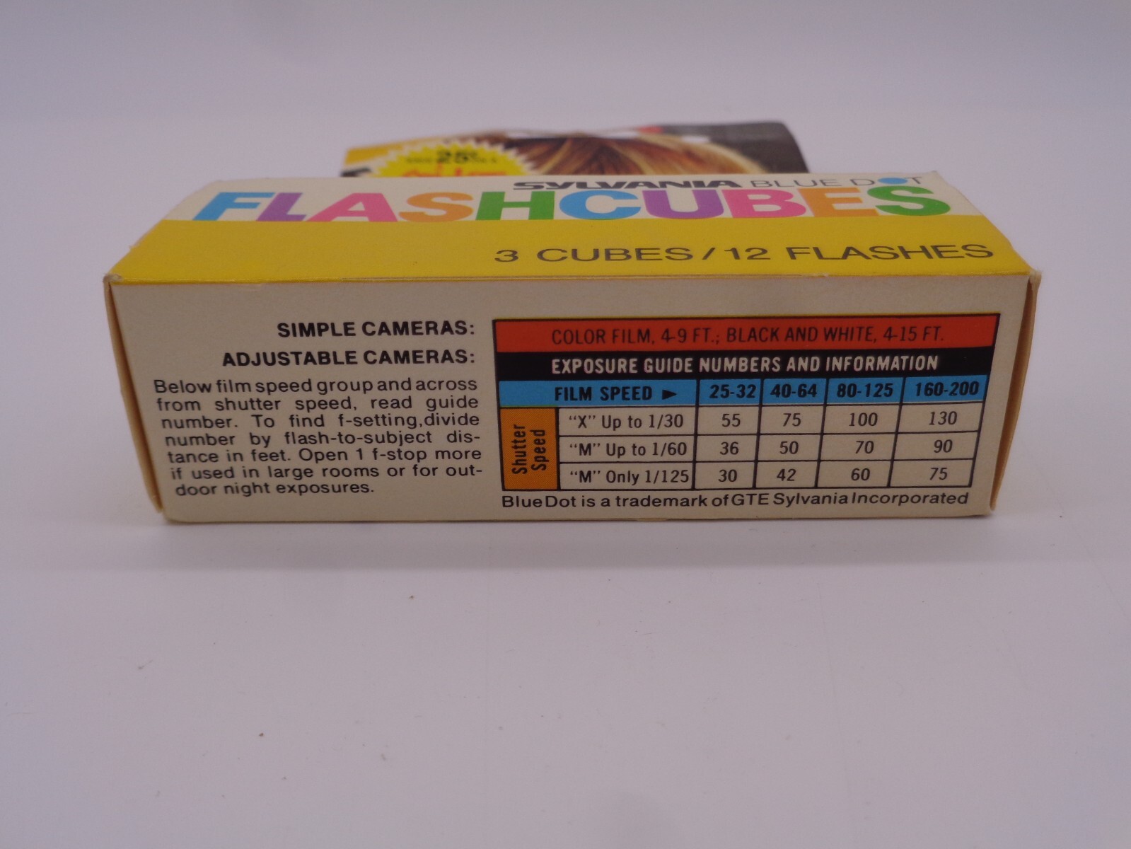NOS Sylvania Blue Dot Flashcubes (3 Cubes/12 Flashes)