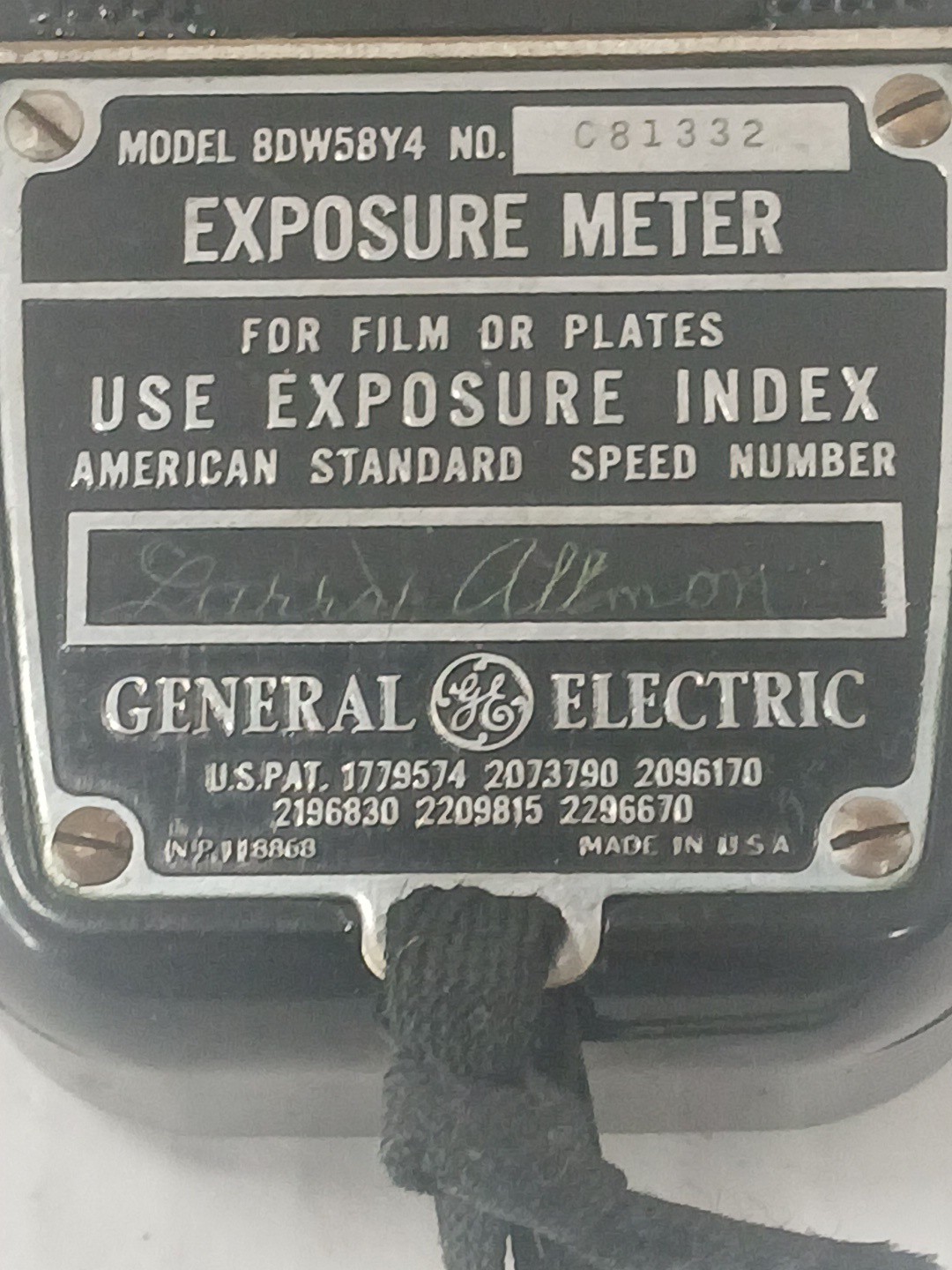 Vintage 1940’s GE Exposure Light Meter 8DW58Y4 Working No Case