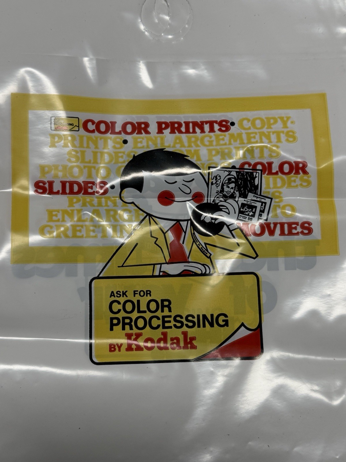 Vintage Color Film Processing Plastic Tote Bag Movie Prop Lot Of 5