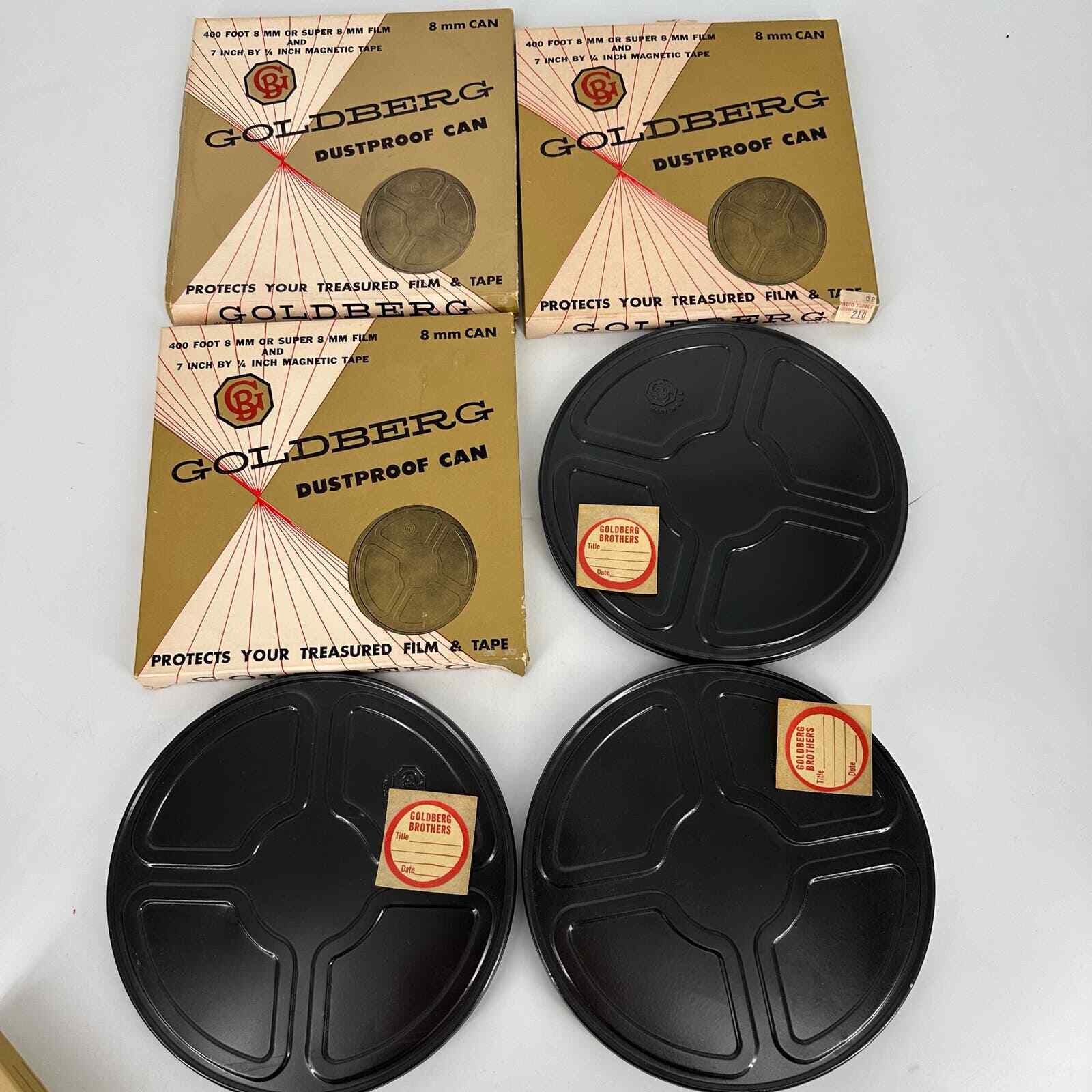 3 Goldberg dustproof cans 8 mm super 8 400 ft NOS NEW