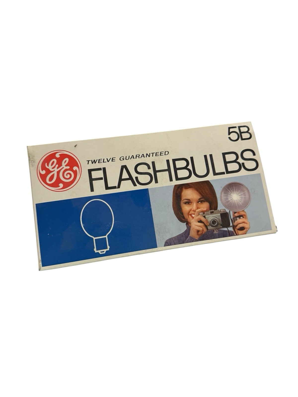 Vintage GE 12 Guaranteed Flashbulbs 5B Blue NOS Full