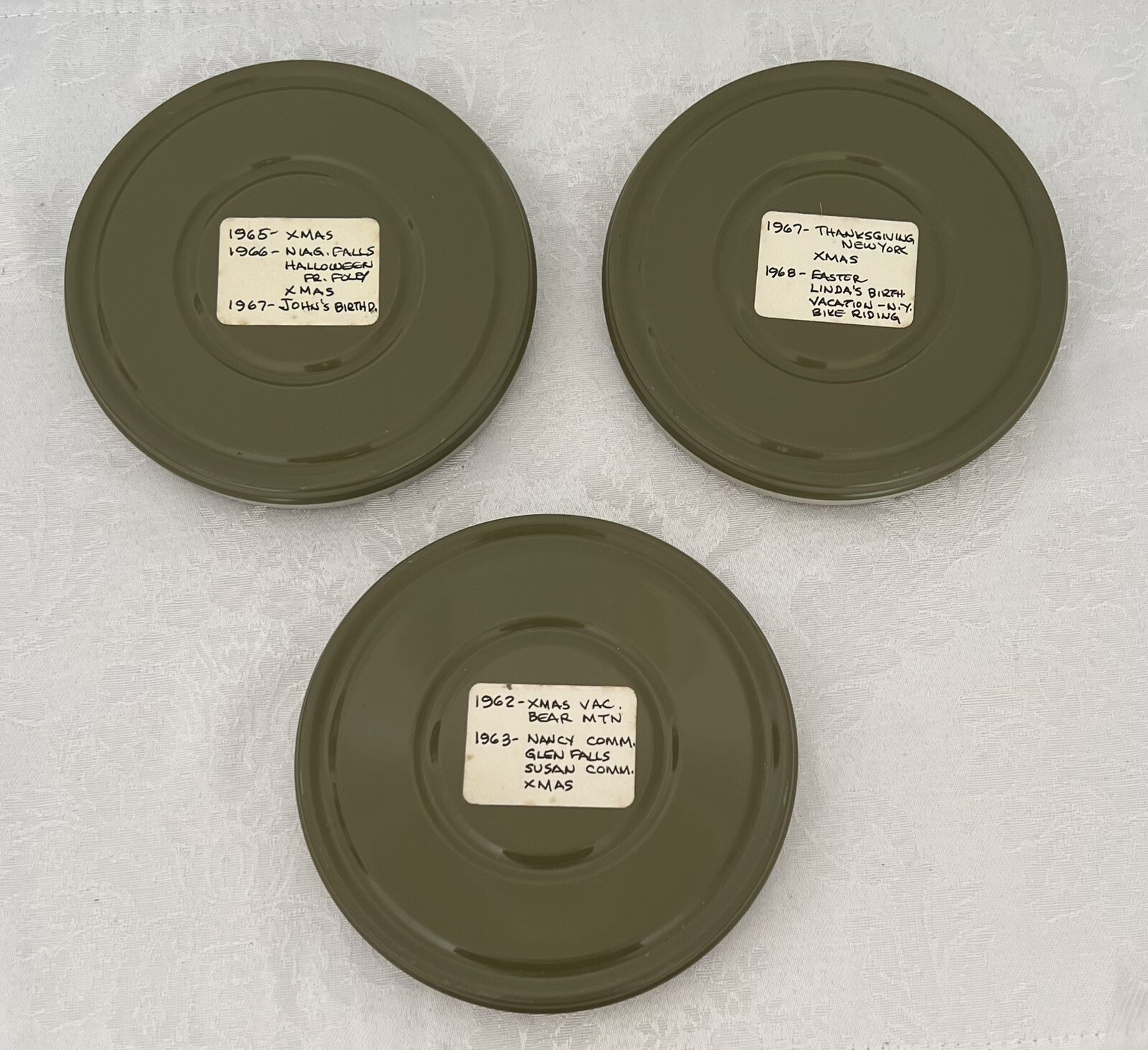 Vintage 1960s Lot of 3 Kmart Focal / Harwood 8mm 200’ Film Canisters & 5” Reels