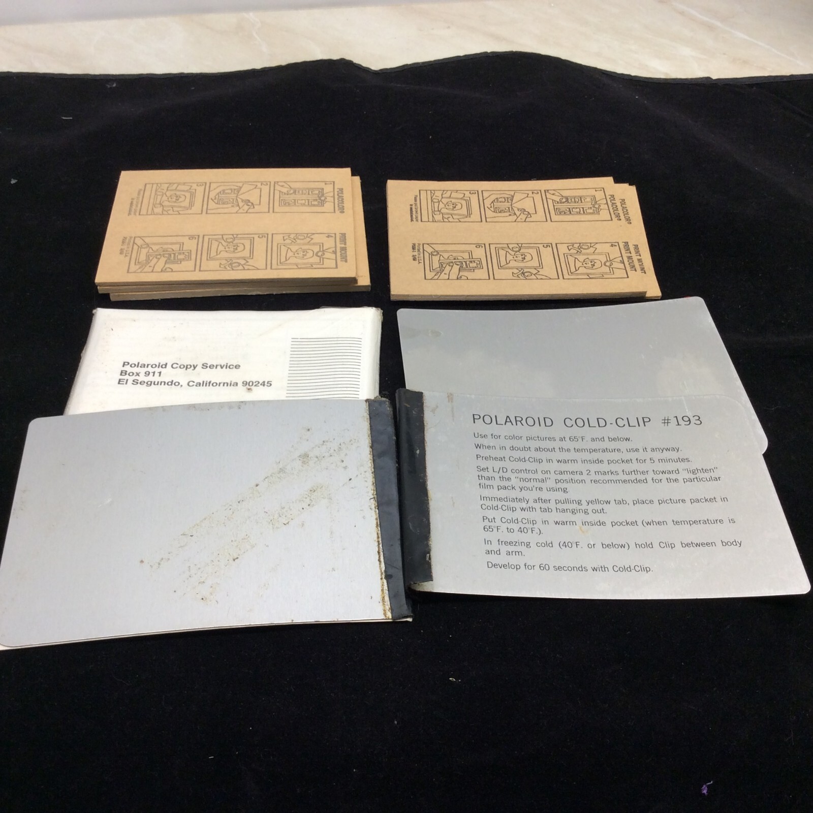 Polaroid Print Mount Polaroid Camera Photo Backs Sealed 1967 Loose LOT Cold Clip