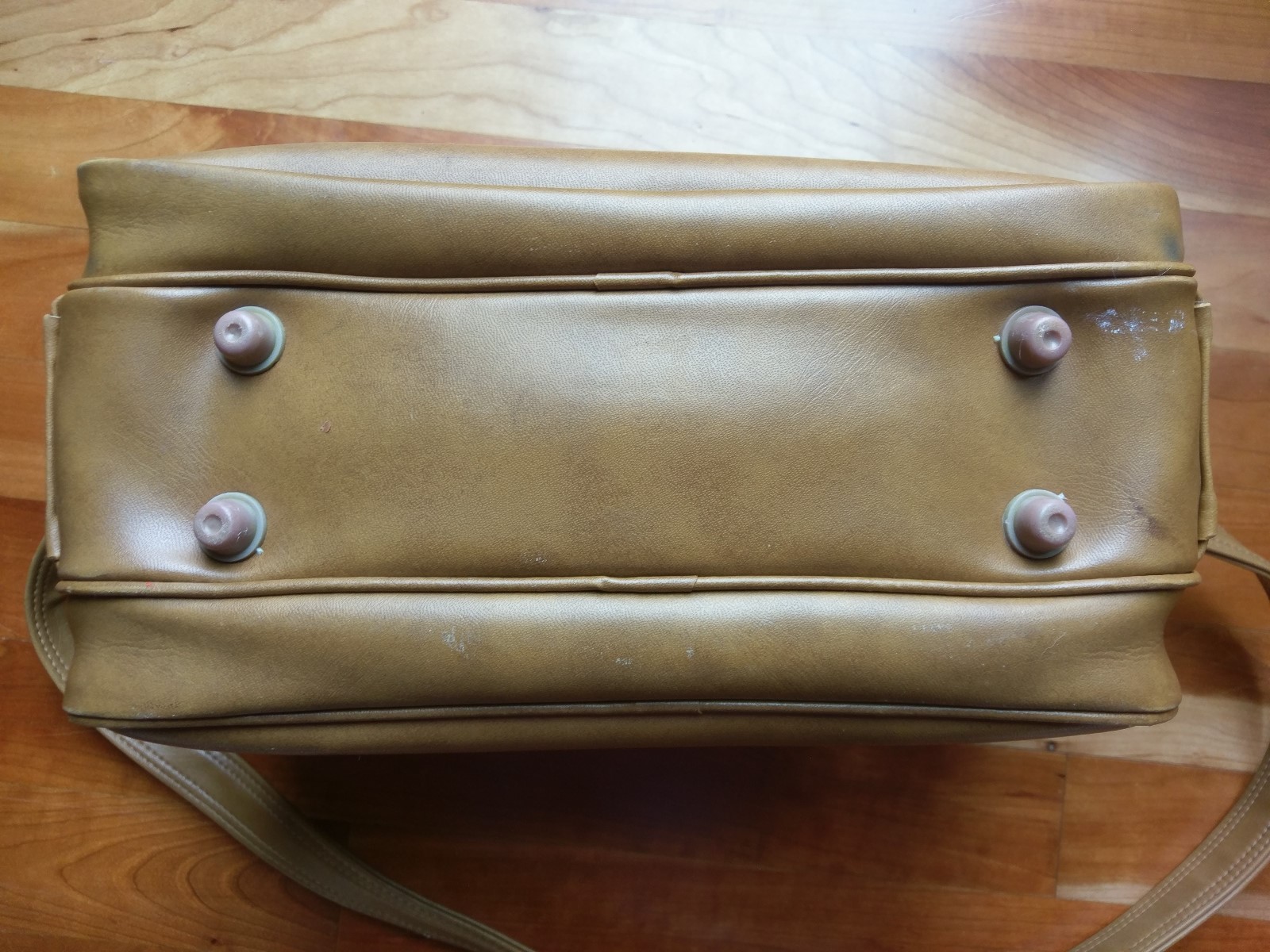 Vtg Bonnie International Camcorder Camera Bag Zipper Brown Tan Vinyl Shoulder