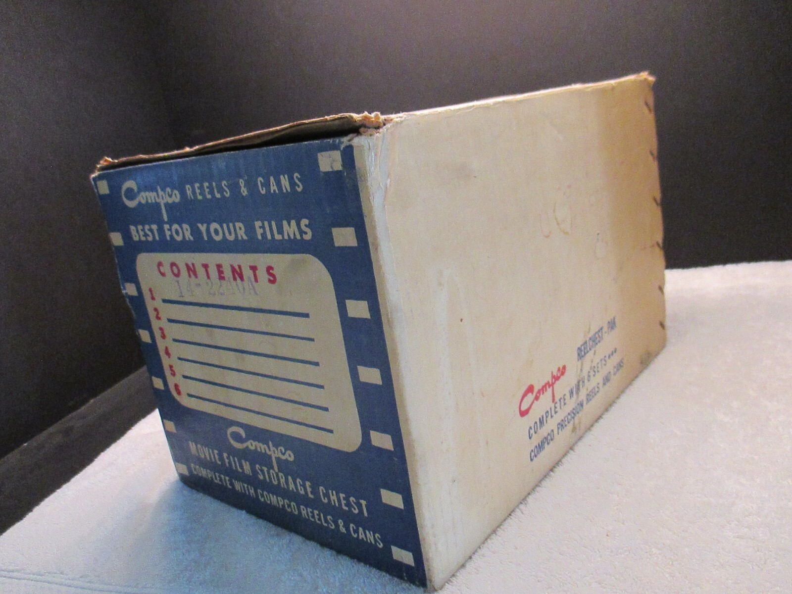 VINTAGE COMPCO REEL CHEST W/CASES AND REELS