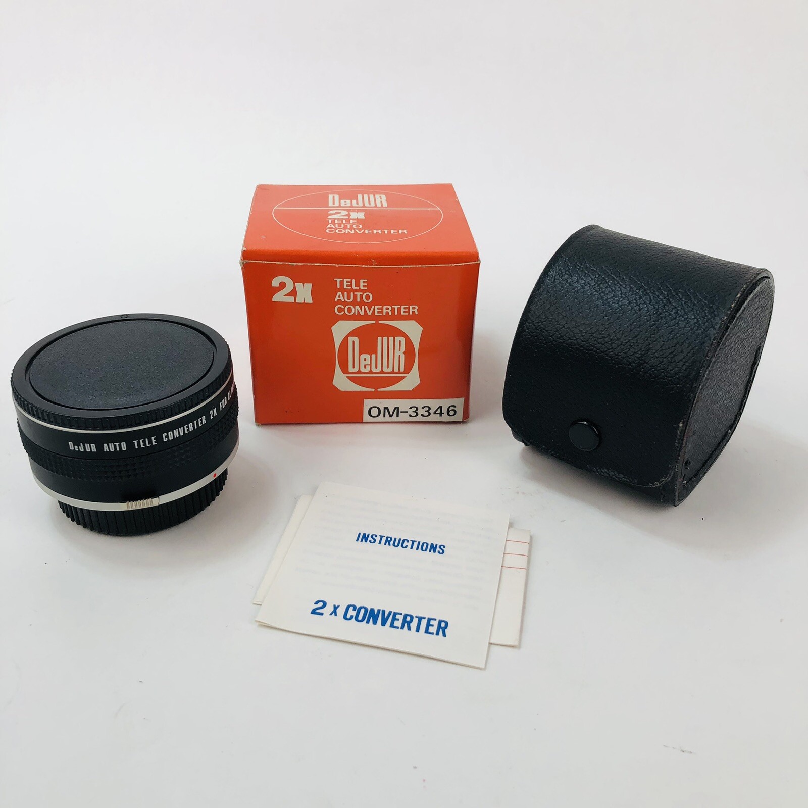 NEW Dejur 2x Auto Tele Auto Converter Lens for Olympus Camera OM-3346 NOS VTG