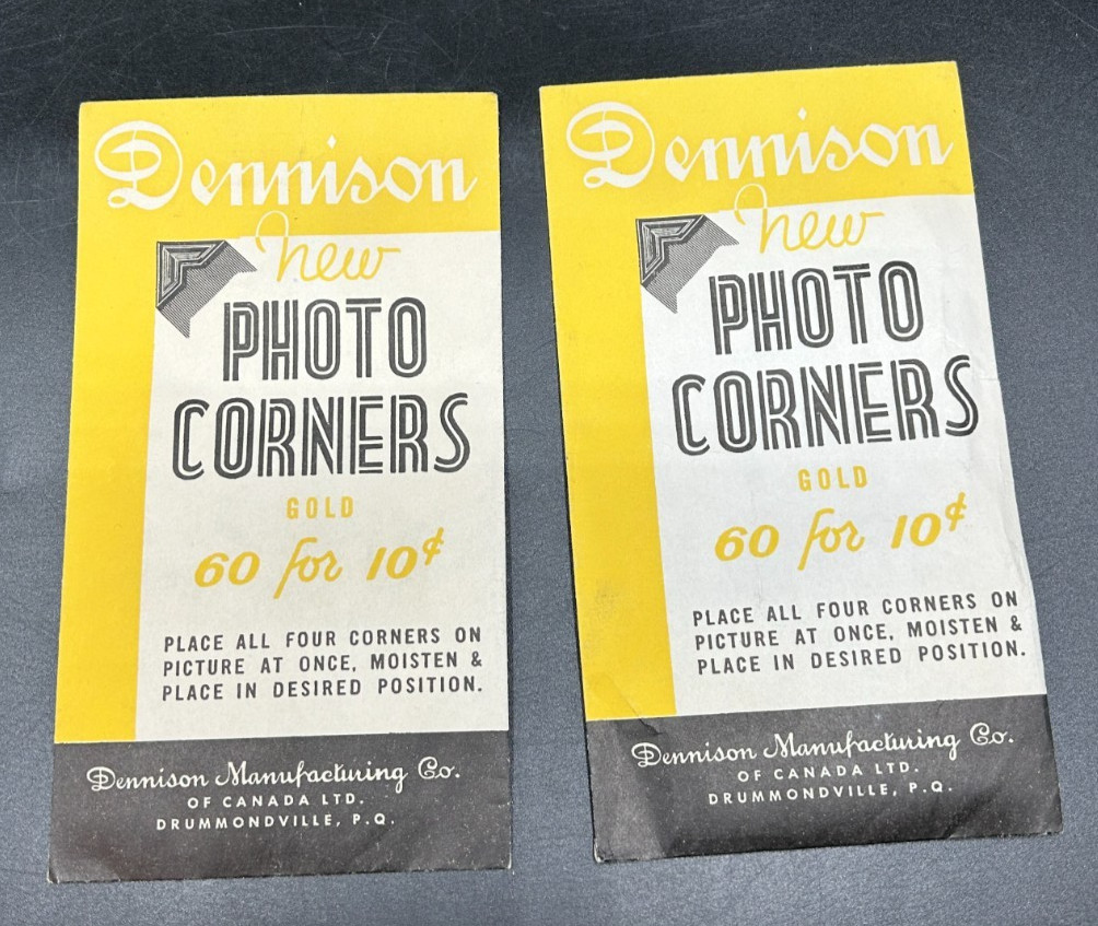 Lot of 5 Sealed Envelopes of Photo Corners – Vintage – Dennison – Nuage – Ideal