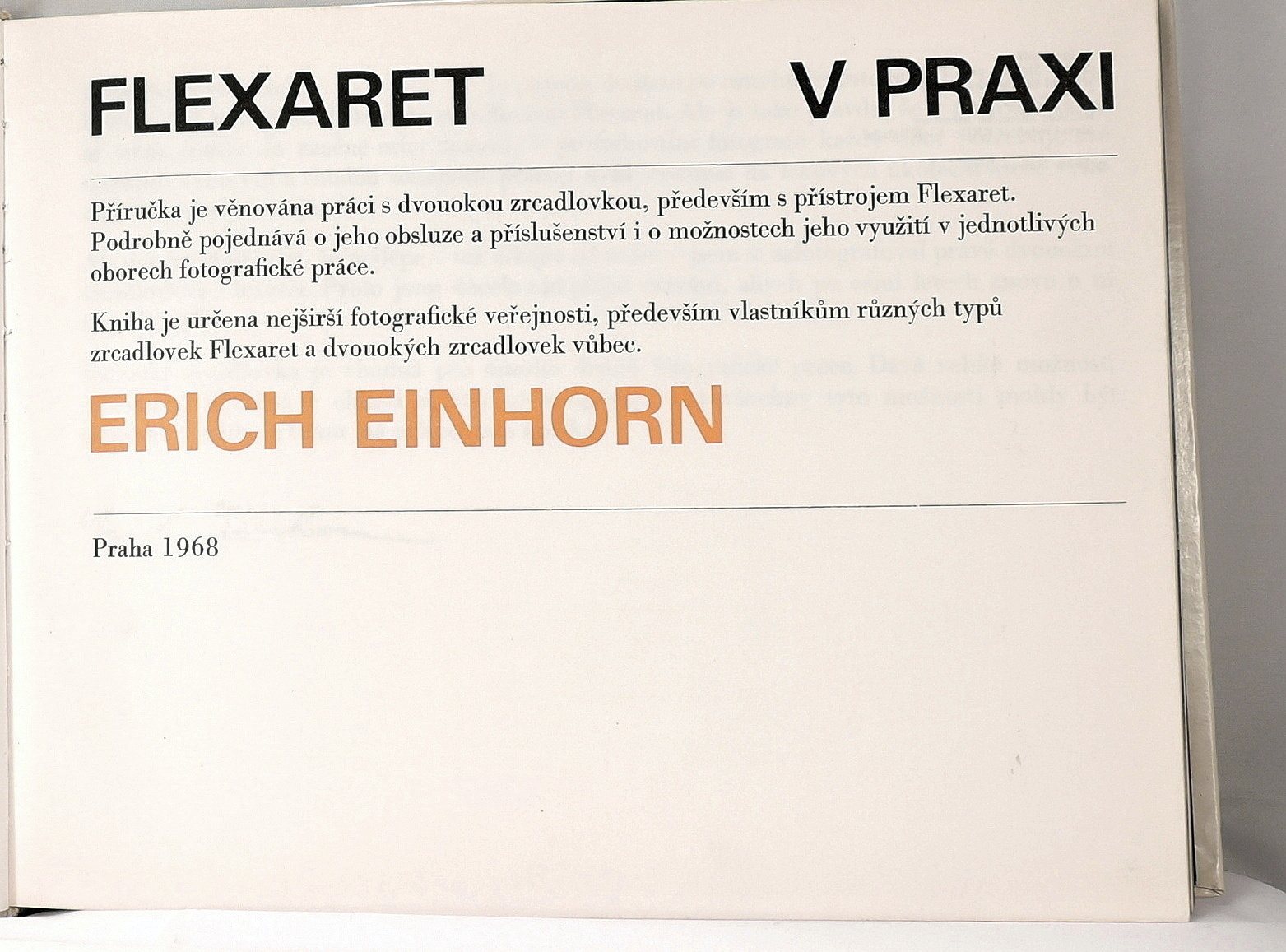Flexaret in practice – Erich Einhorn Handbook Flexaret