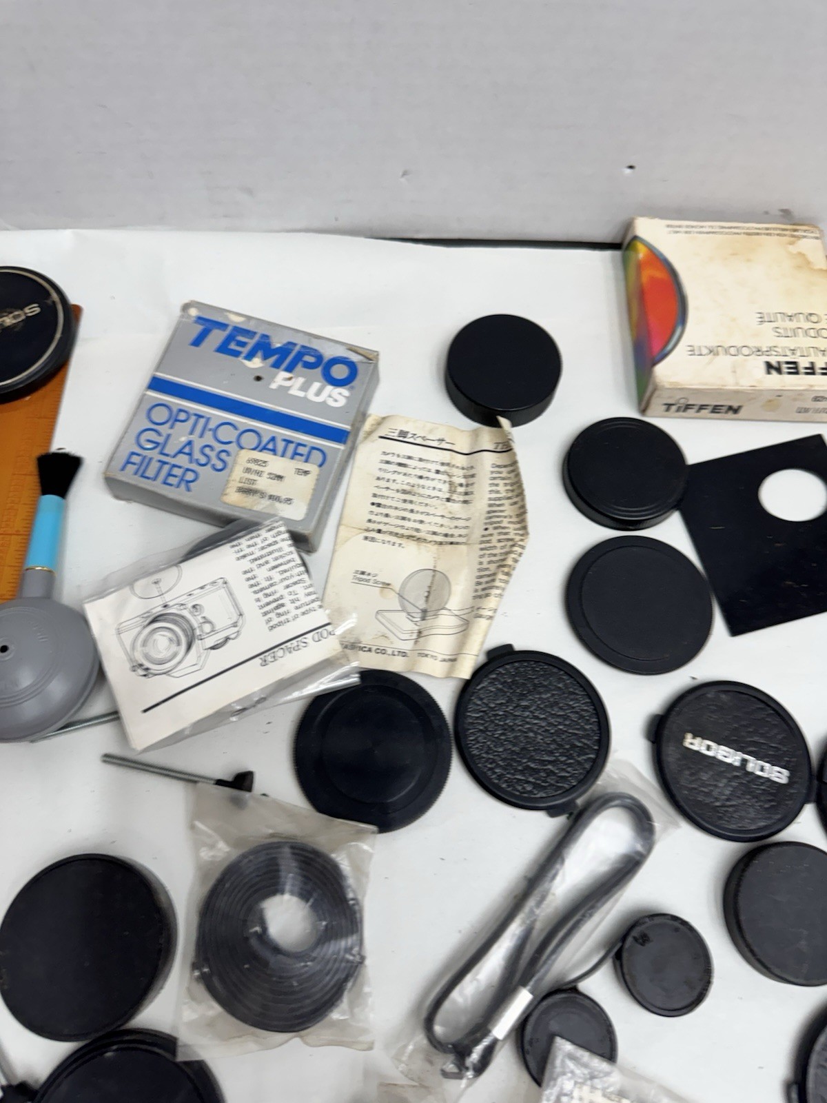 vintage photography camera accessory lot filters caps more