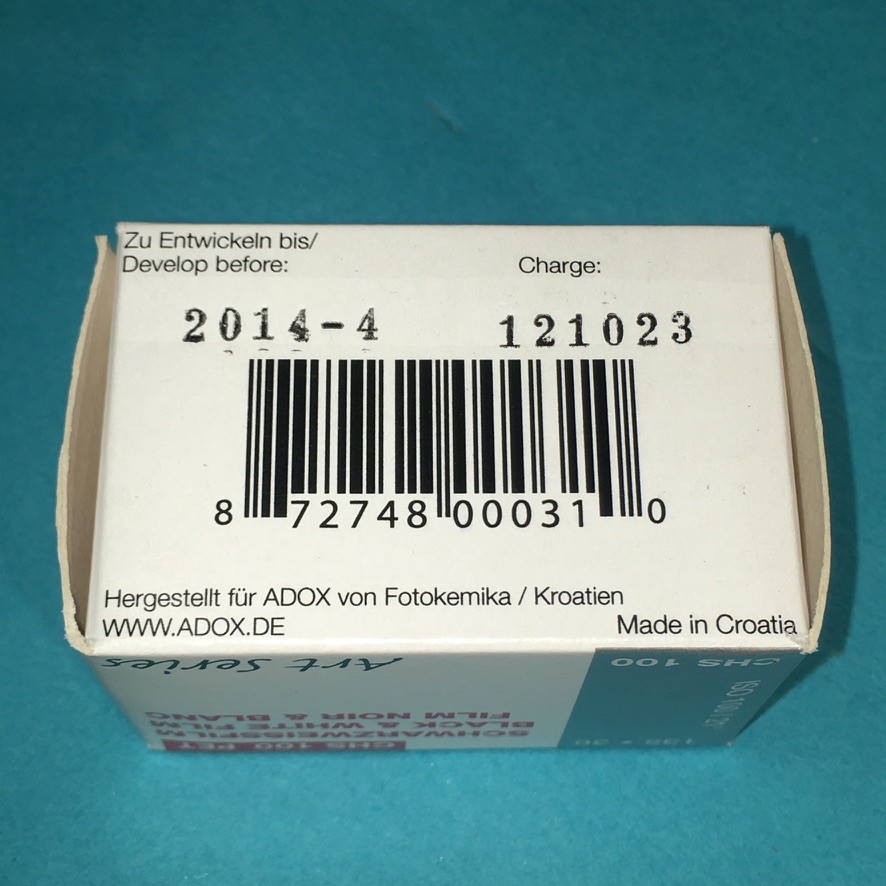 ADOX 35MM CHS 100 BLACK & WHITE NEGATIVE FILM EXPIRED 2014 FREEZER STORED ART IS
