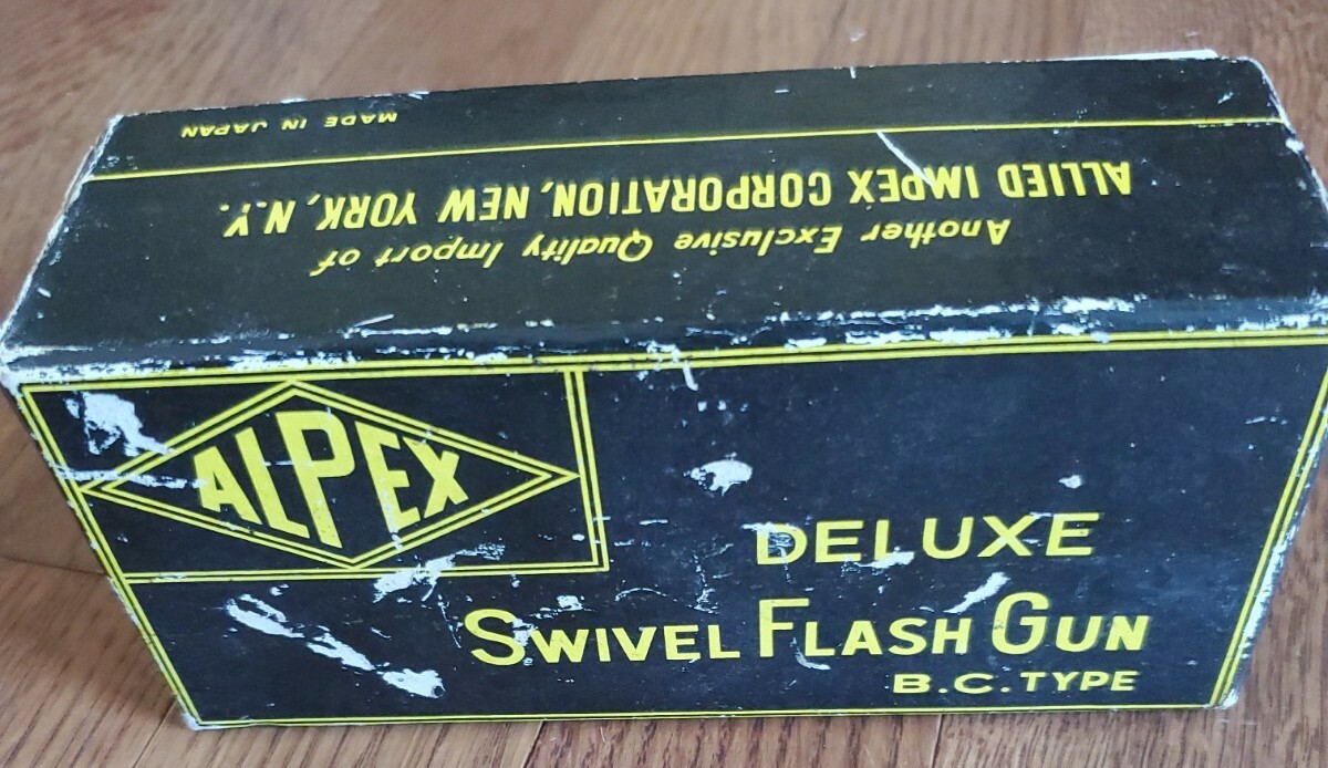 Vintage Original Alpex Deluxe Swivel Camera Flash Gun B.C. Type in box