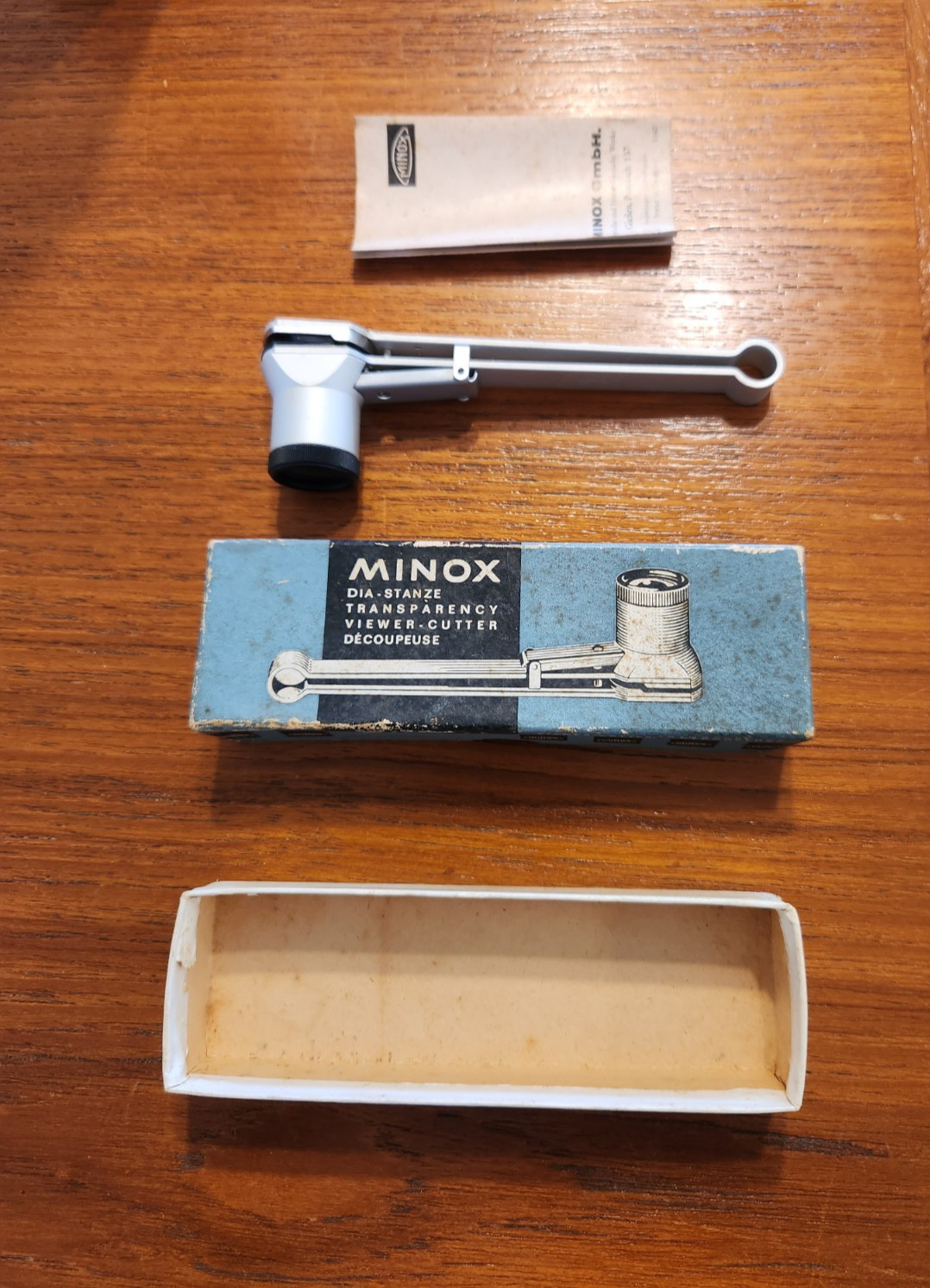 Vintage Minox Dia Stanze Transparency Viewer Cutter Germany Original Box