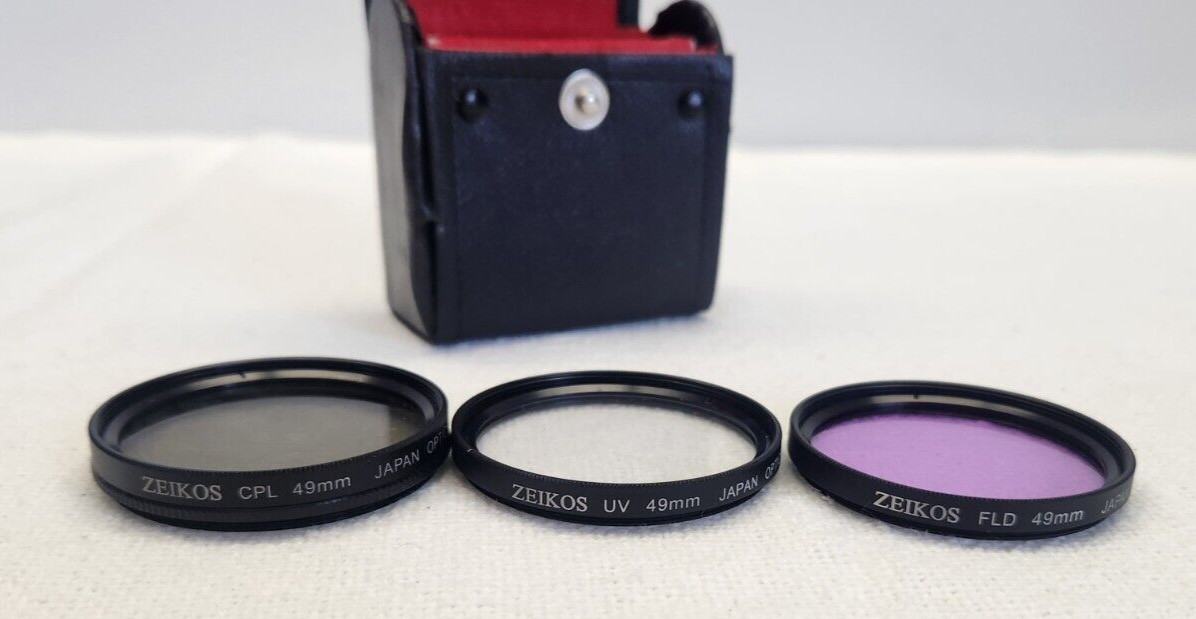 Vtg Lot Camera Lens Filters Zeikos Kodak 49mm 52mm Step Up Rings Old Photography