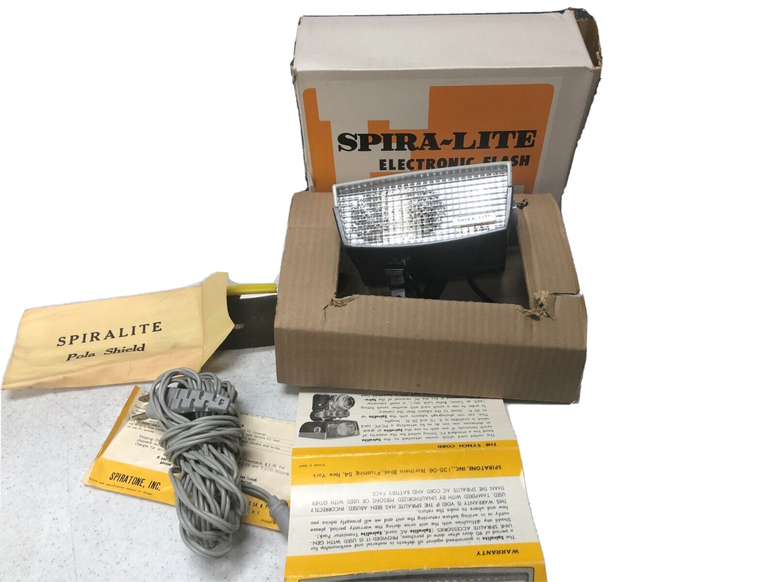 Vtg Spira Lite Electronic Flash only & Instructions no battery pack