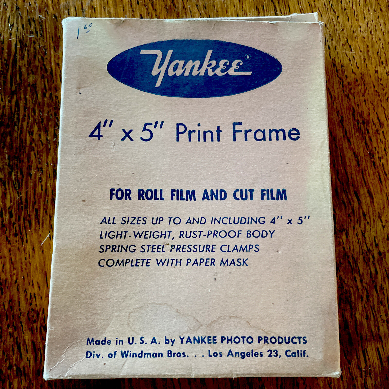 Yankee Printing Mask VINTAGE WITH BOX 4×5 USA Dark Room Photography Never Used!