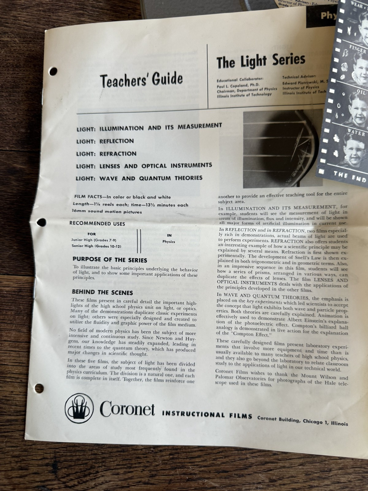 Vtg 1940’s / 50’s Coronet Film Light : Wave and Quantum Theories Reel to Reel