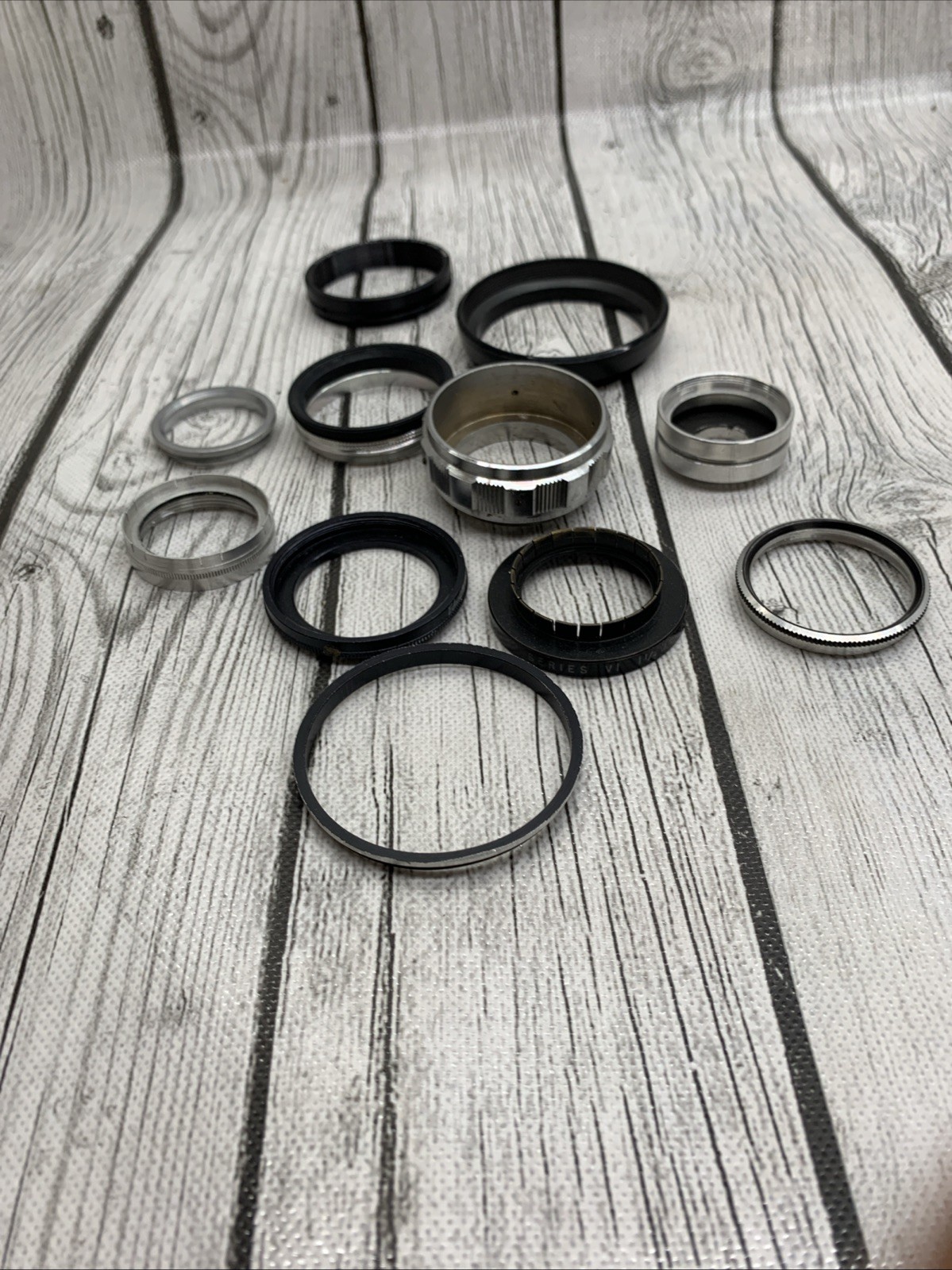 Vintage lot Camera Parts Hoods Caps Lens Adapters 11 pieces