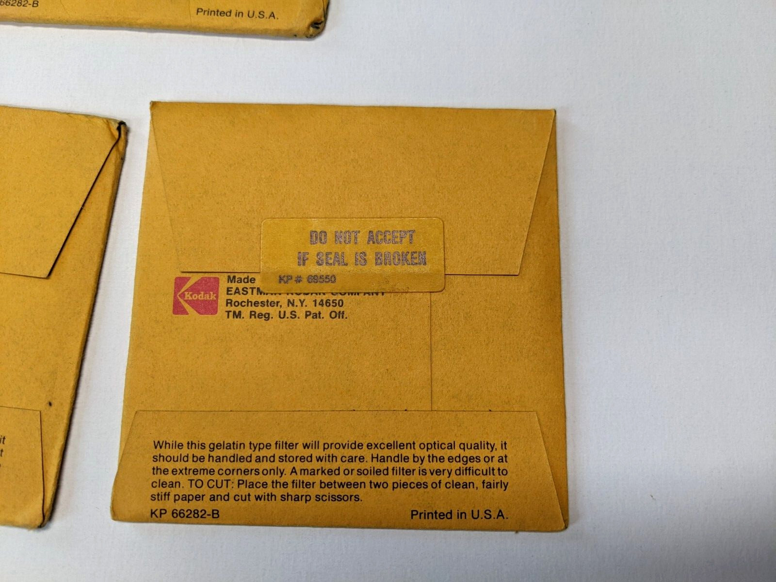 3 Pcs Vintage Kodak CC40M Color Compensating Filter 75mmx75mm 149 6686 Sealed