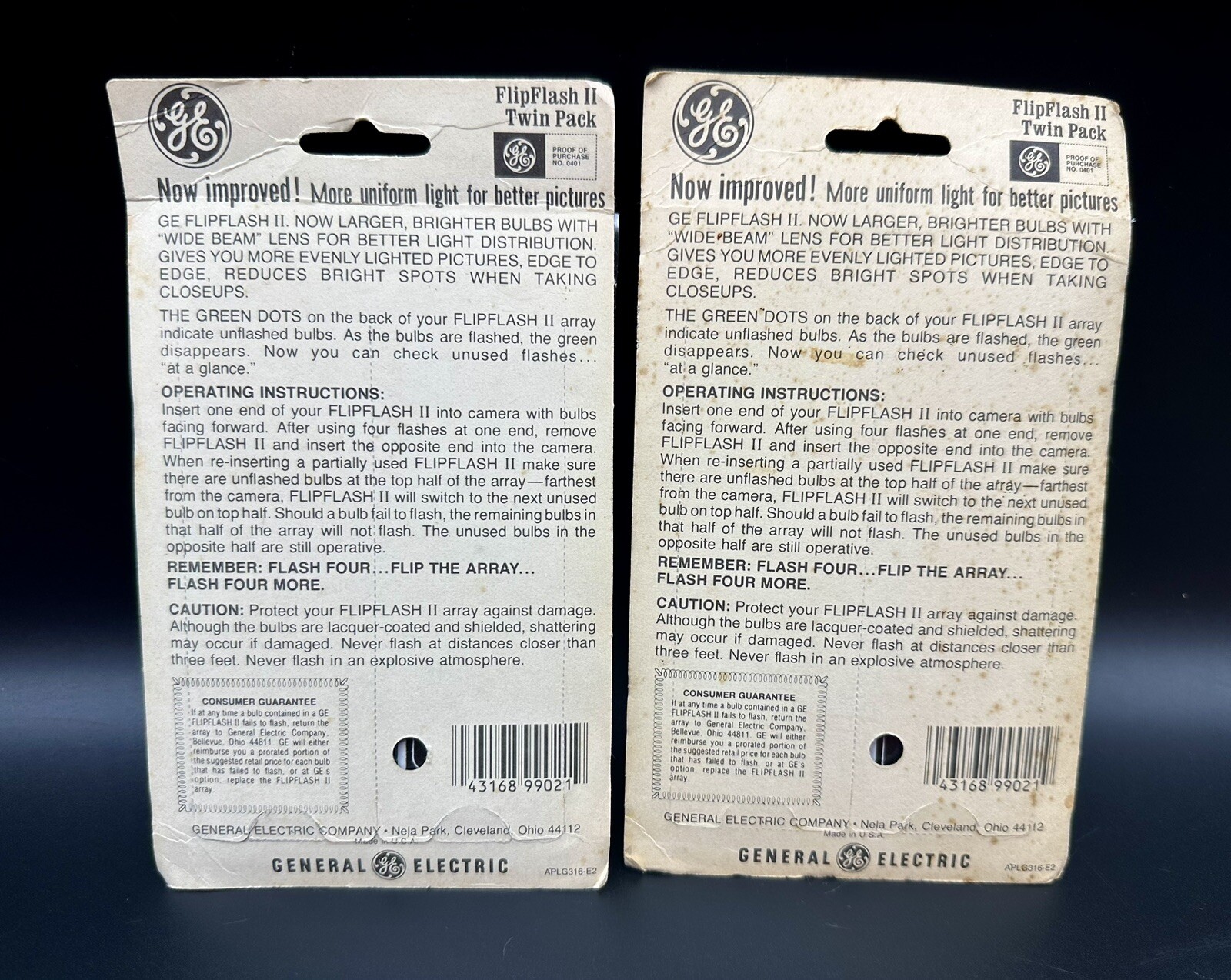 VTG GE Flip Flash II Twin Pack Lot of 2 – NOS – 32 Flashes