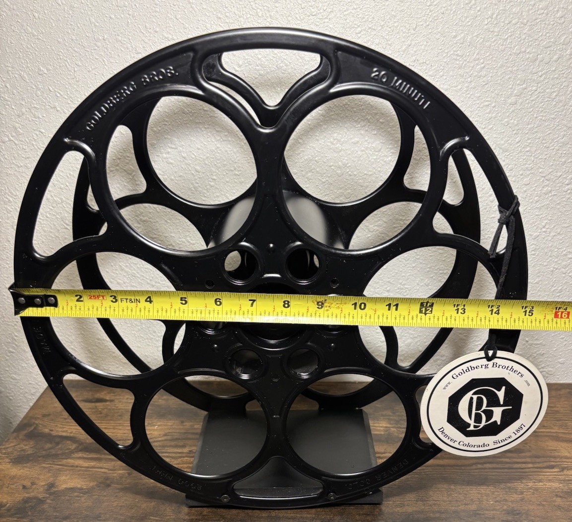 Goldberg Brothers Film Reel 15″ 35mm Theater Film Wine Rack Black
