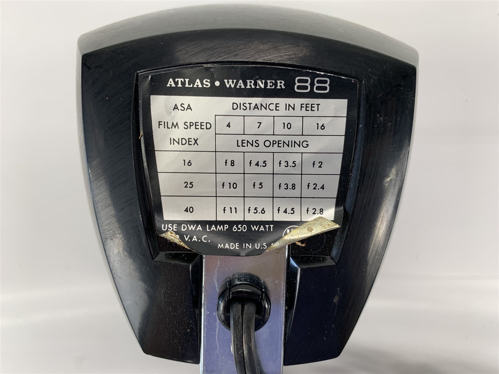 Atlas Warner Westinghouse Super 88 Movie Light