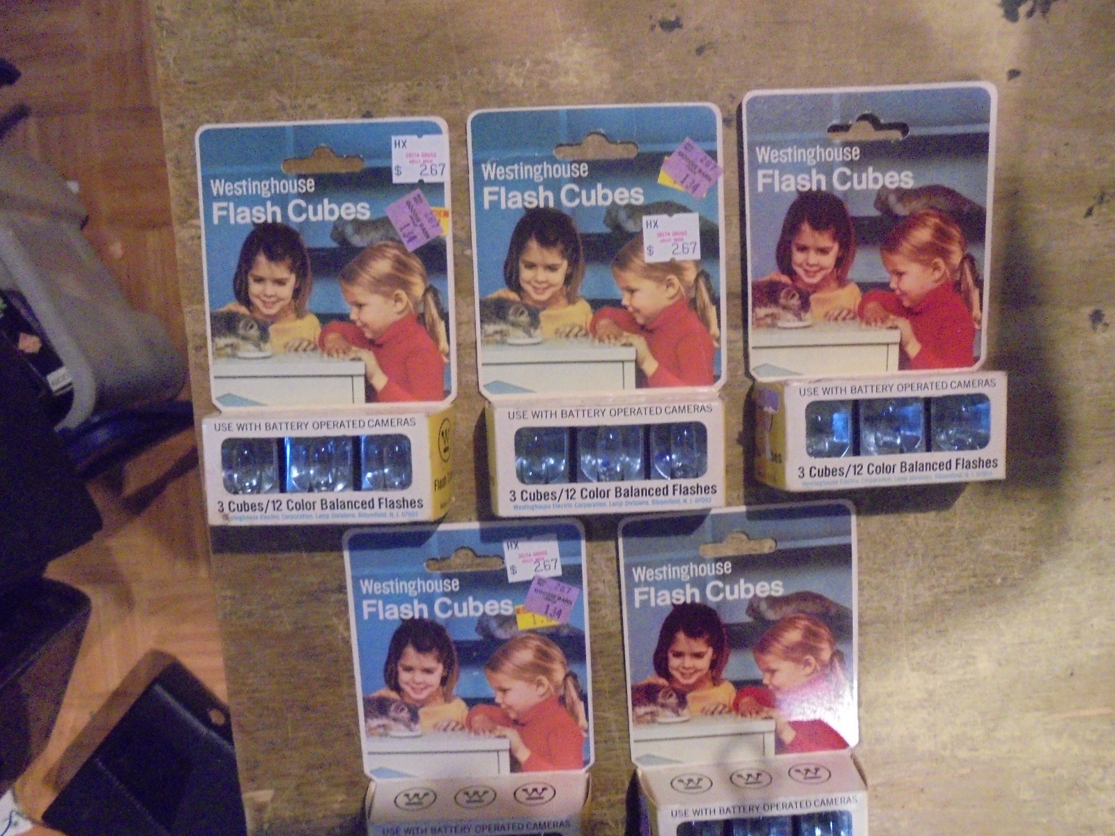 Vintage 5 packs Westinghouseflash cubes 15 cubes 60 flashes new