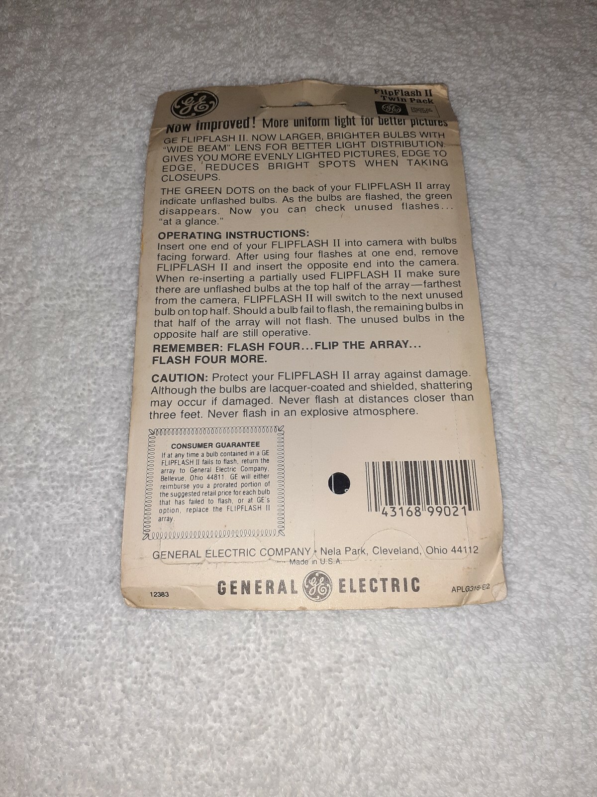 Vintage GE FlipFlash II Camera Twin Pack Arrays Flip Flash Bulbs New NOS Sealed